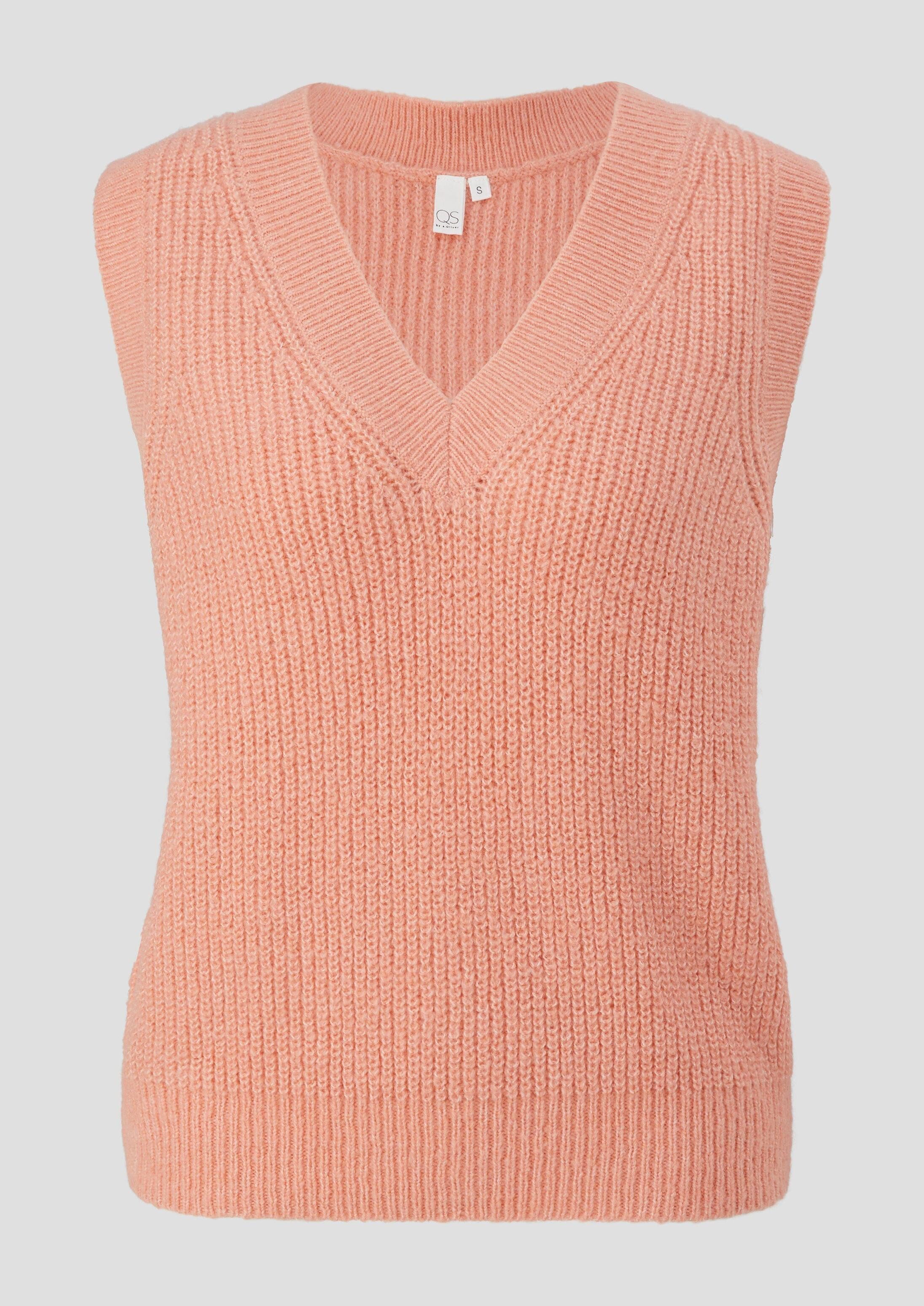 QS Rundhalspullover Strickpullunder Strickpullunder mit V-Neck