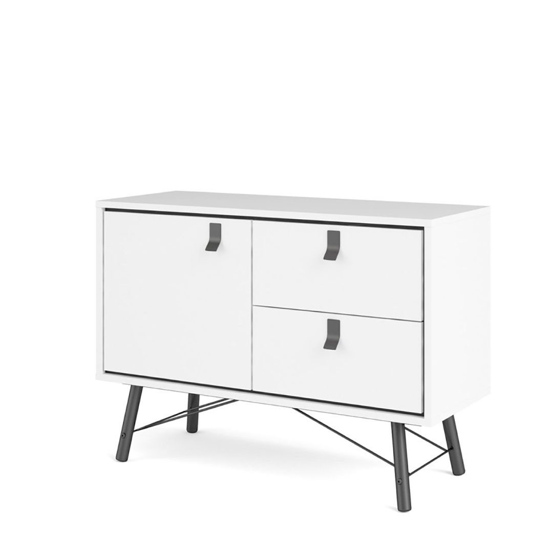 ebuy24 Sideboard Rye Sideboard 1 Tür, 2 Schubladen mattweiss.