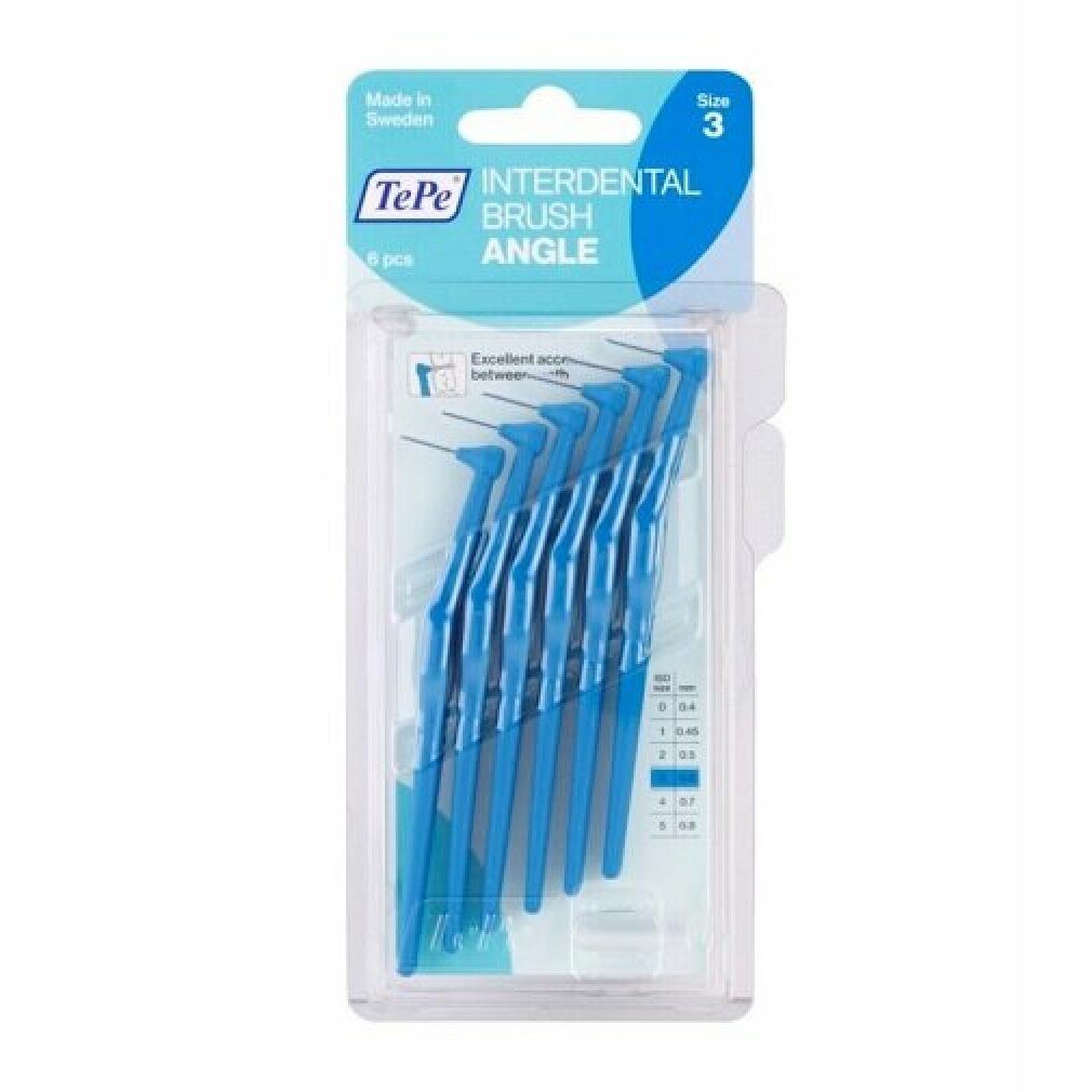 TePe Interdentalbürsten Interdentalbürsten Angle blau 0,6mm ISO 3, 6 St