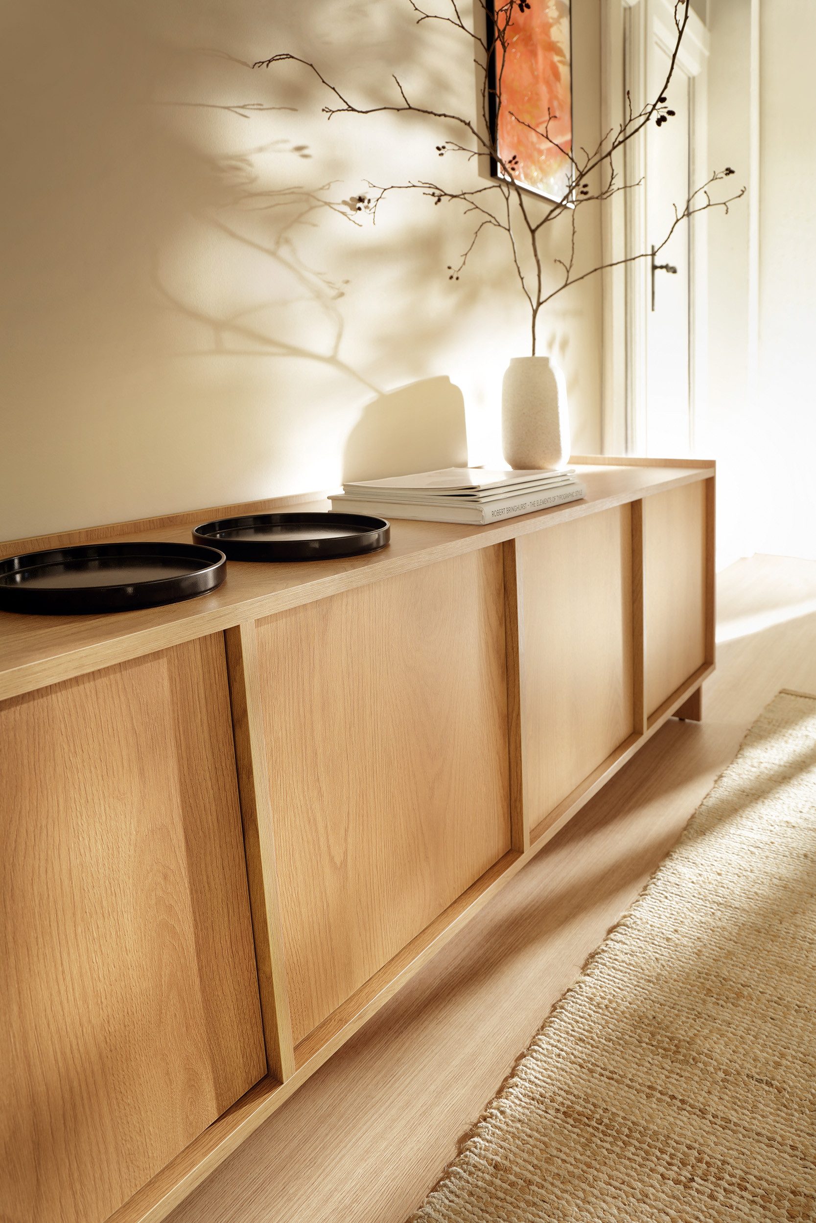 Compleo TV-Schrank eiche KELLOS, Lowboard 195 cm, Japandi design