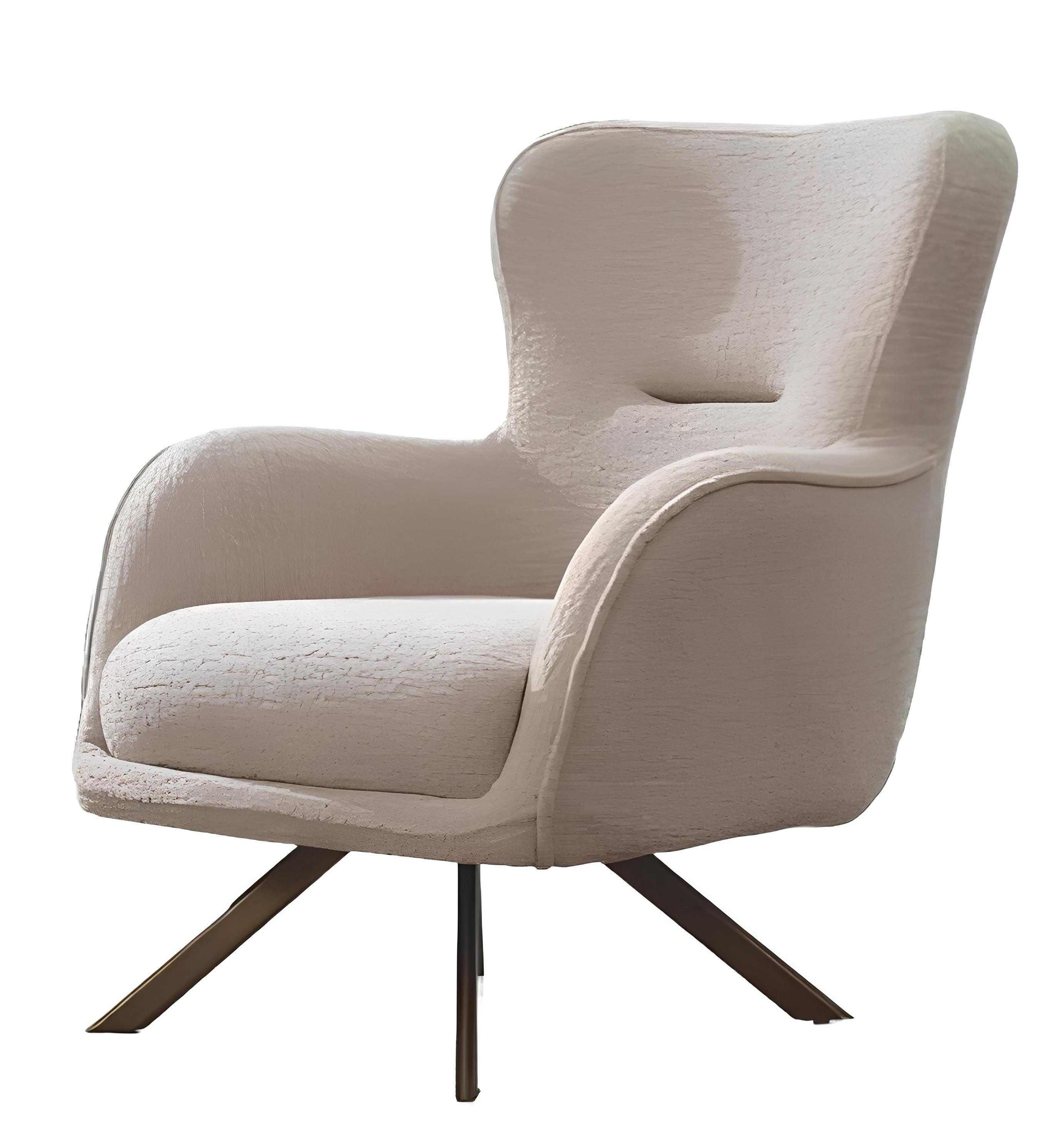 Xlmoebel Loungesessel Moderner Stoffsessel in Beige für stilvolles Wohnen (1-St., Sessel), Hergestellt in Europa