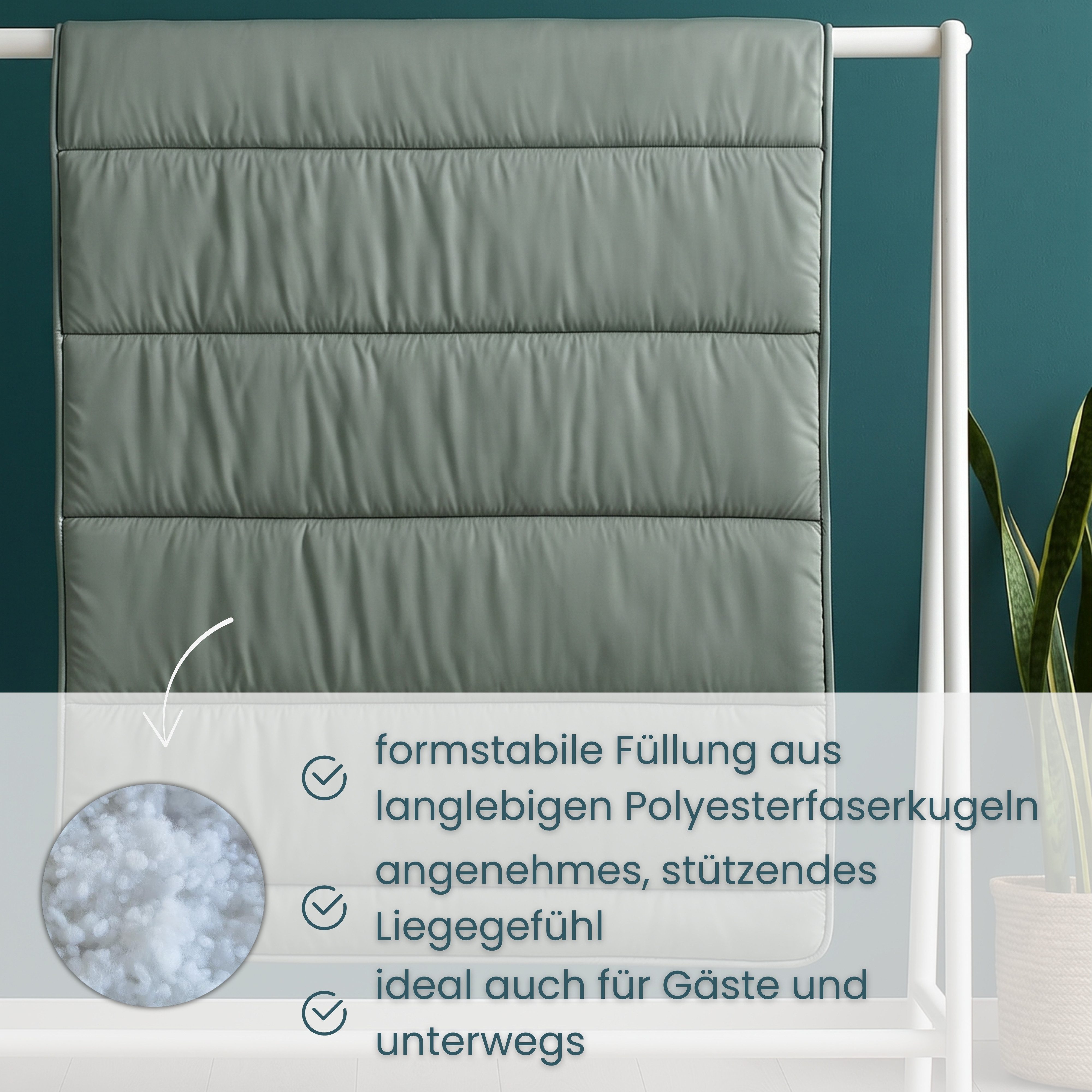 OTTO home Microfaserbettdecke + Microfaserkissen Clarra Spar Set, Decke + Kissen 135x200, 155x200 cm & weitere Größen, Set mit Kissen 40x80 cm, 80x80 cm, Sommer – Bild 5 von 5