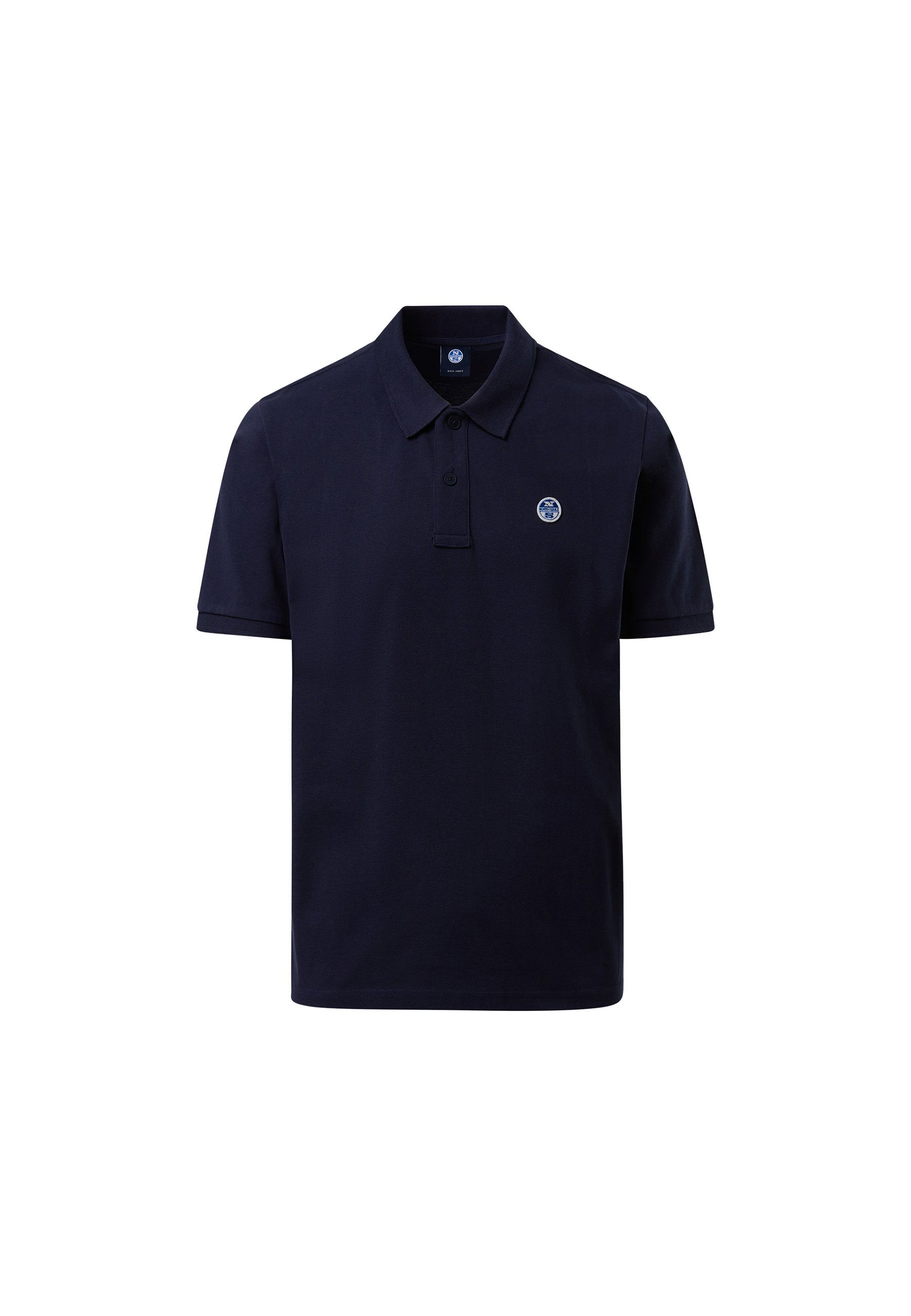 Design mit Logo-Aufnäher BLUE North Poloshirt Poloshirt klassischem mit Sails
