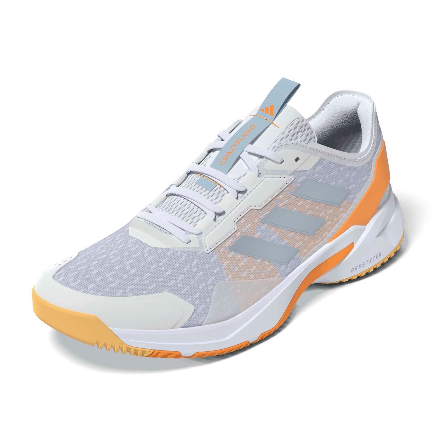 adidas Performance Hallen-Indoorschuhe CrazyFlight 6 weiss/silber/orange Damen Badmintonschuh