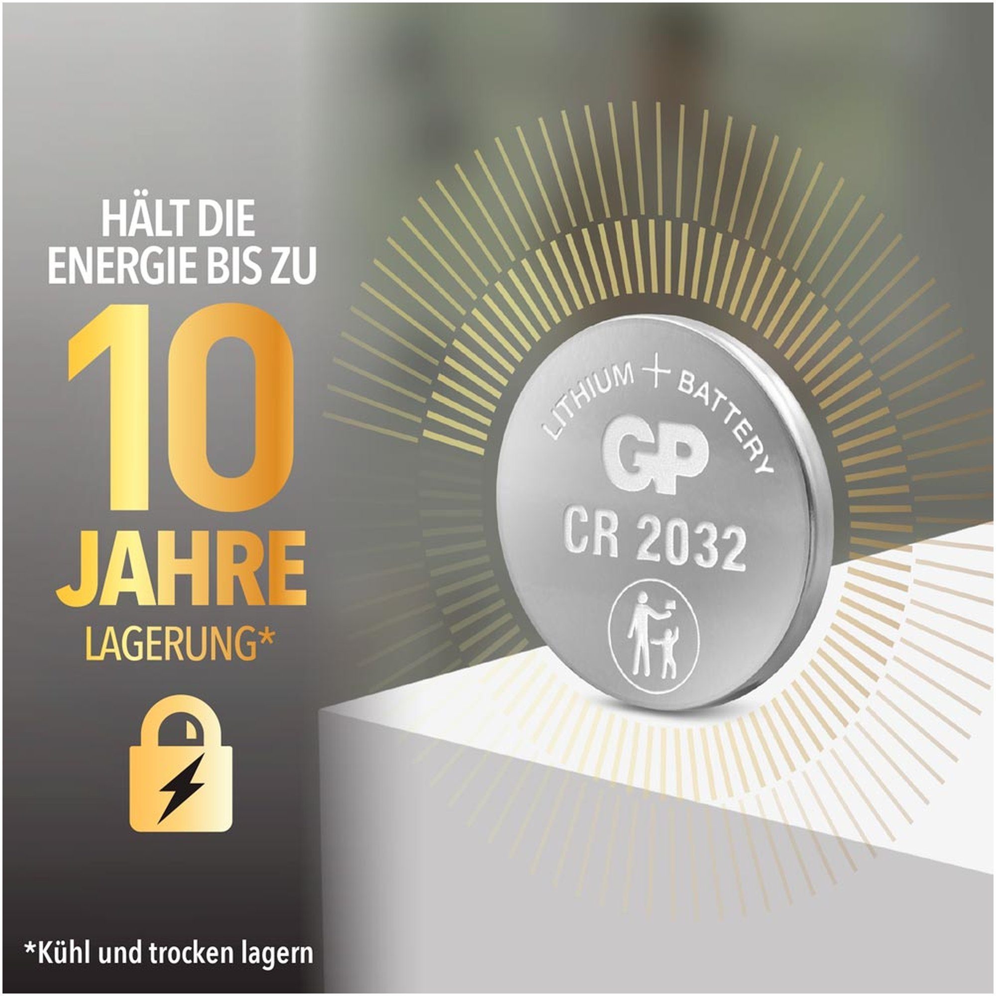 GP Batteries CR2032 GP Lithium Knopfzelle 3V 10 Stück Batterie, (3,0 V)