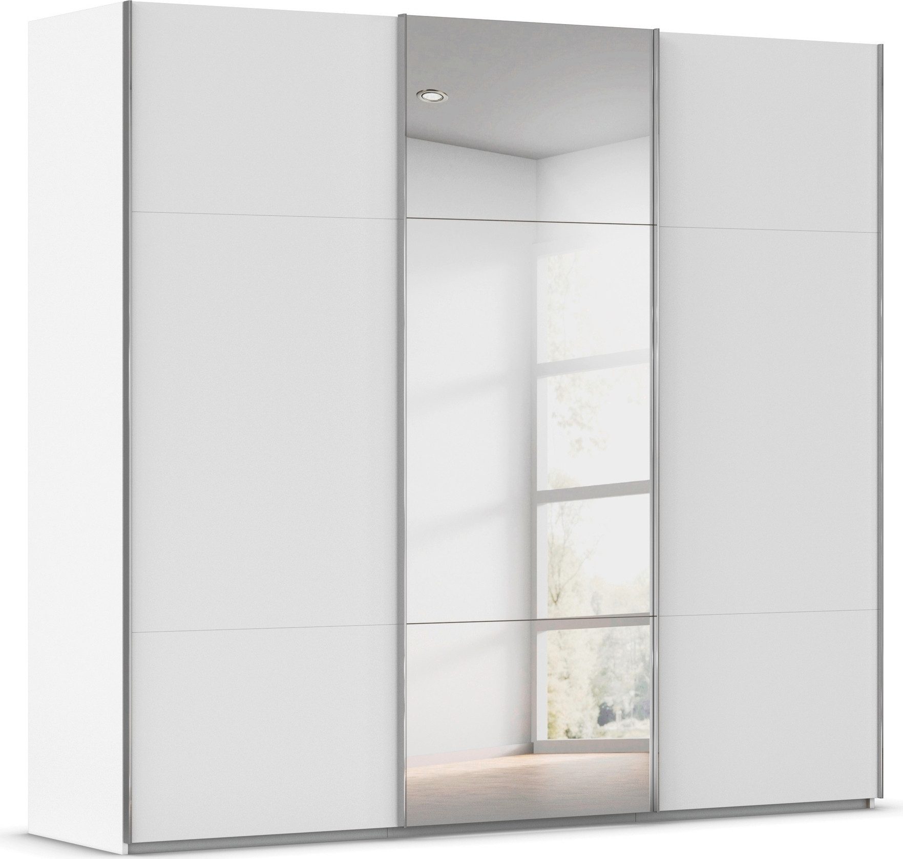 rauch Schwebetürenschrank Kleiderschrank Schrank Garderobe Schlafzimmerschrank CONTIDO (in 3 verschiedenen Ausstattungen BASIC/CLASSIC/PREMIUM) aus hochwertigem Material in 6 Breiten 2 Griff-Farben MADE IN GERMANY