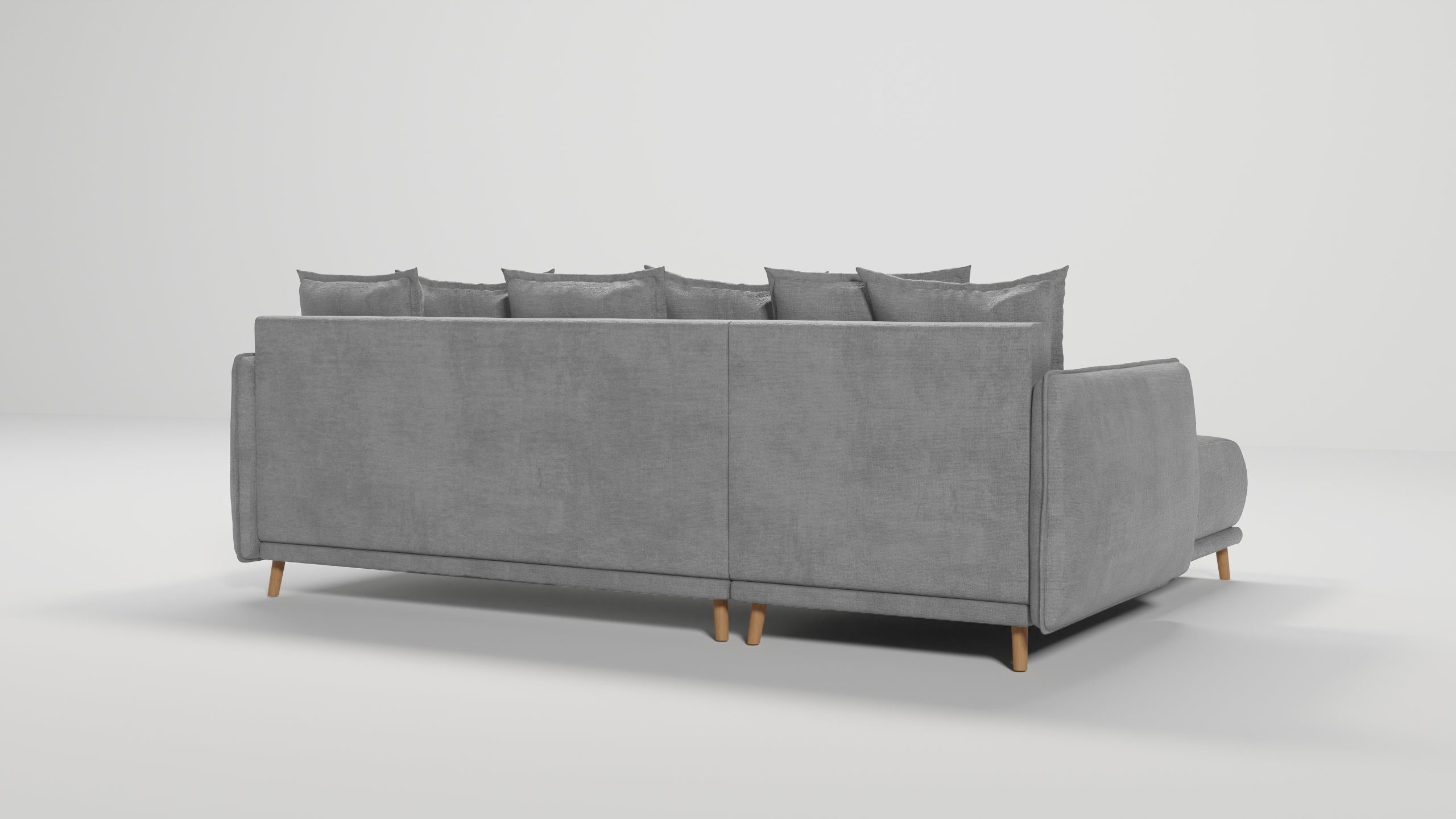 skandinavischen Design, und Bettfunktion bestellbar, Grau mane im Ecksofa oder Lina links mit Möbel S-Style rechts mit Wellenfederung Bettkasten