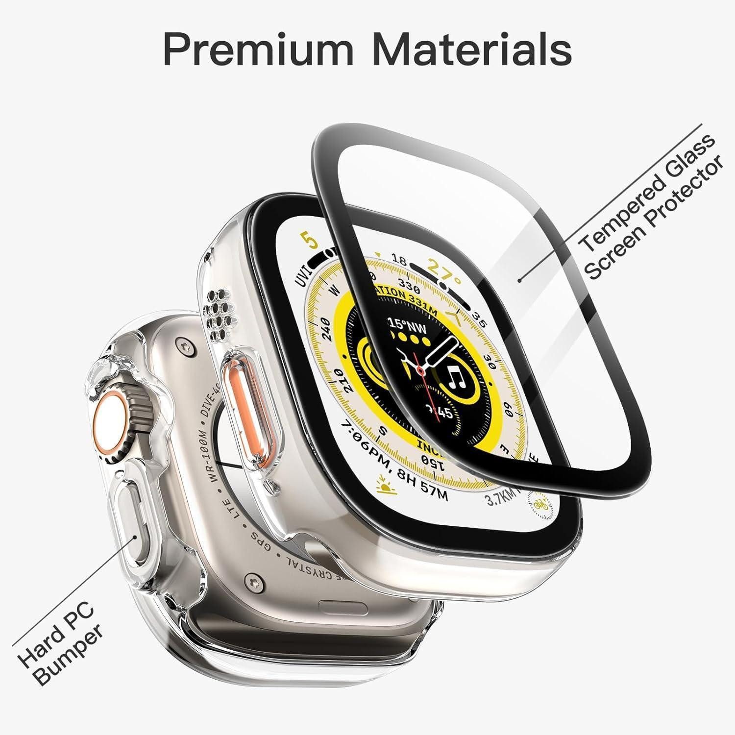 LuxusKollektion Smartwatch-Hülle Displayschutz Hülle Apple Watch Ultra 2/1 49mm Schutzhülle gehärtetes