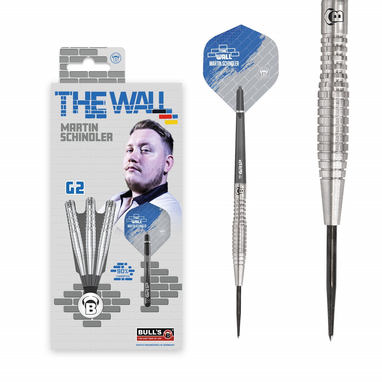 BULL'S Dartpfeil Martin Schindler Generation 2 Steeldart 25g, Pro Dartpfeil Steel Dart Darts