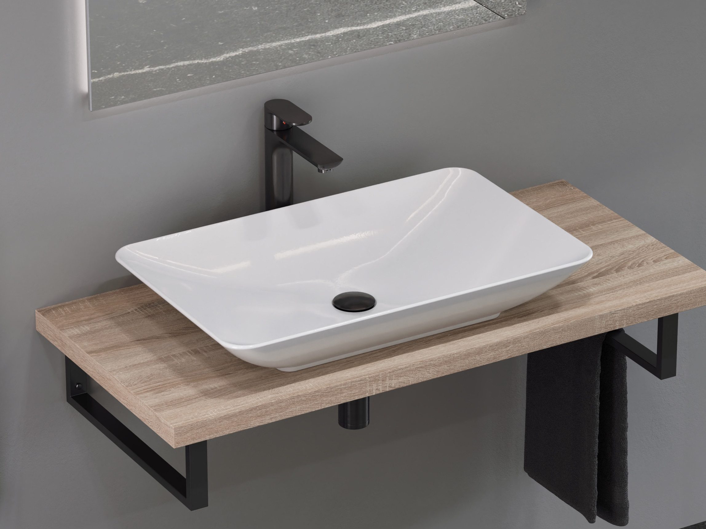 Aufsatzwaschbecken 60cm weiß Waschschale Design Keramik Aufsatzwaschtisch