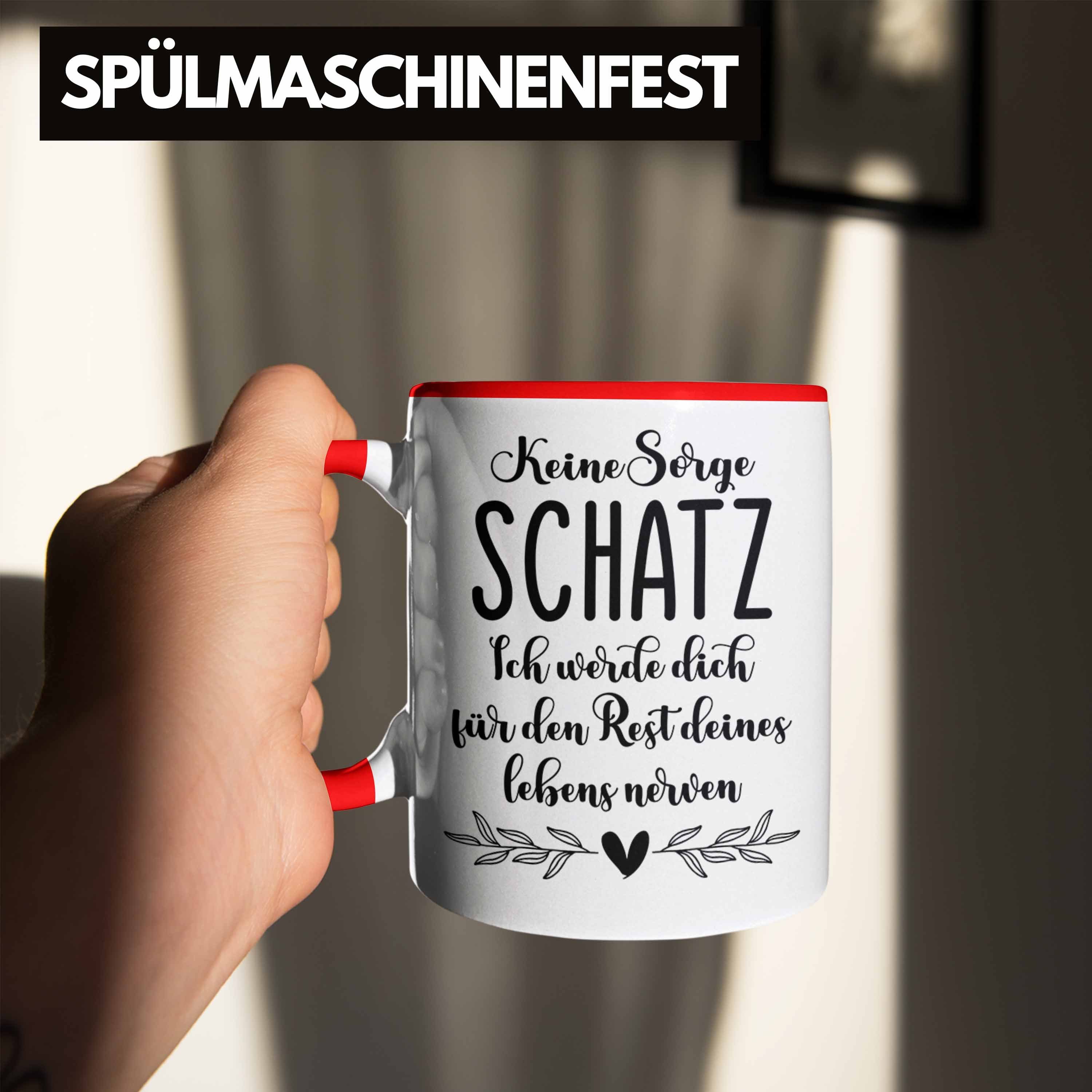 Trendation Tasse Trendation - Tasse Rot Geschenk Liebe Valentinstagsgeschenk Valentinstag Partner Freundin für Schatz Ich Liebe Dich