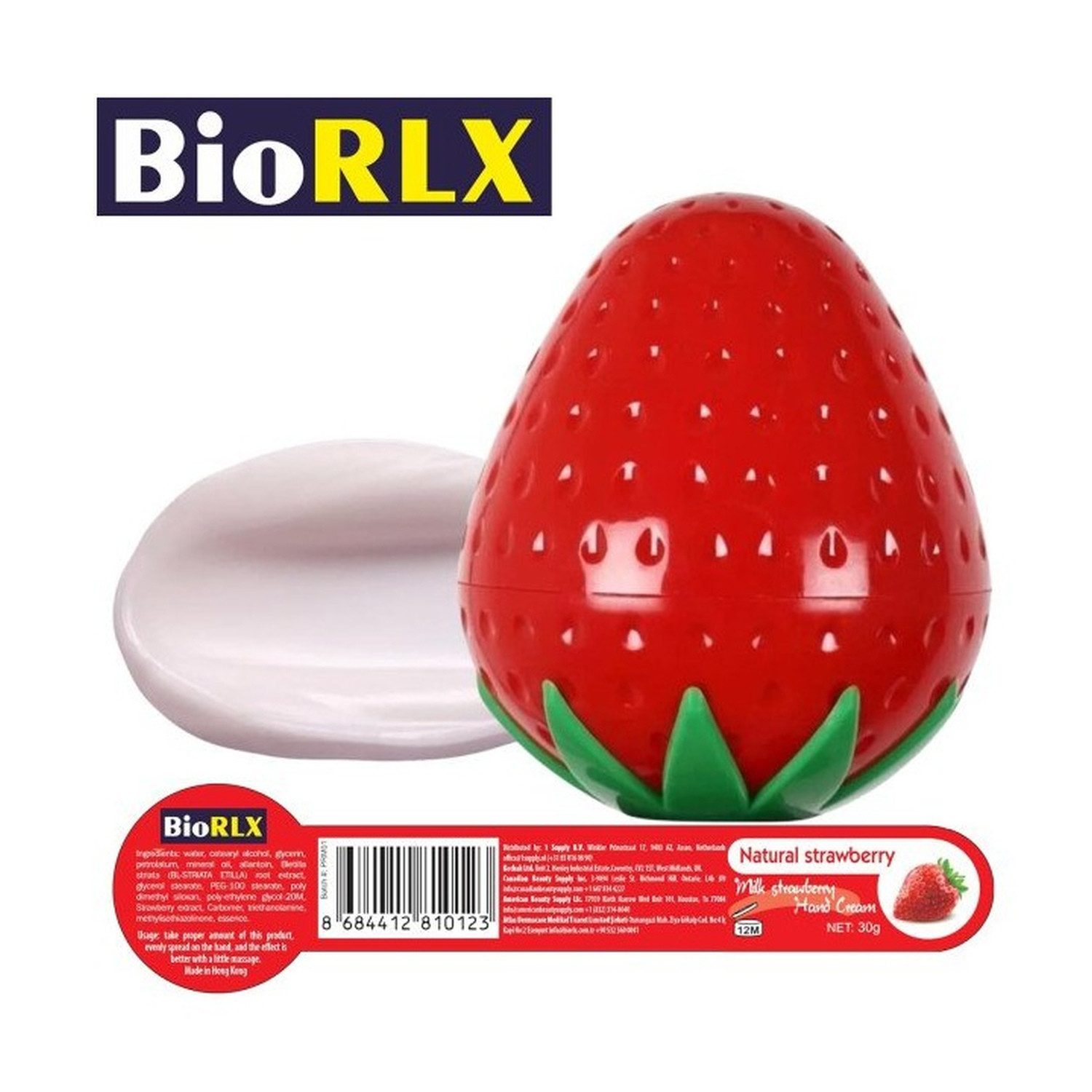 BioRLX Handcreme BioRLX Strawberry Milk Handcreme, leicht & schnell einziehend, 30 g