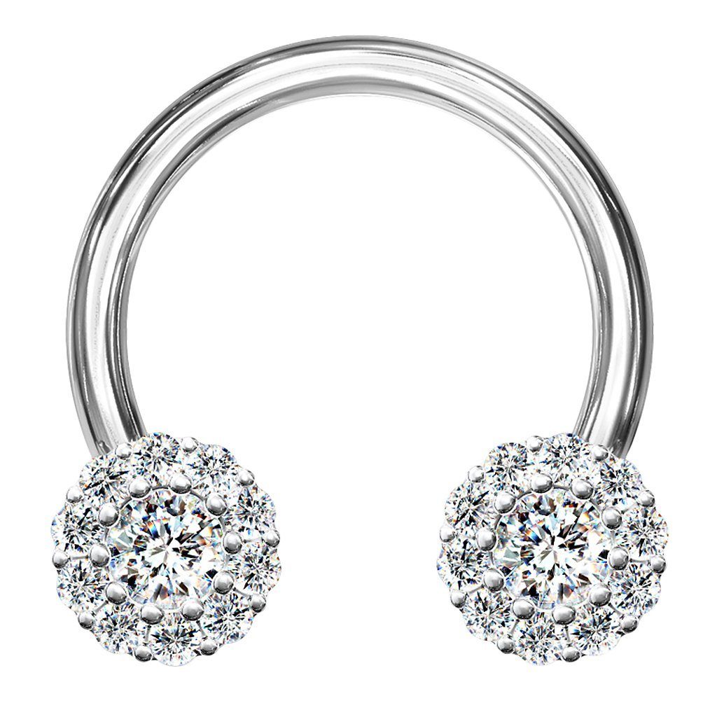 Taffstyle Nasenpiercing Piercing Hufeisen Kristall Blüten günstig online kaufen