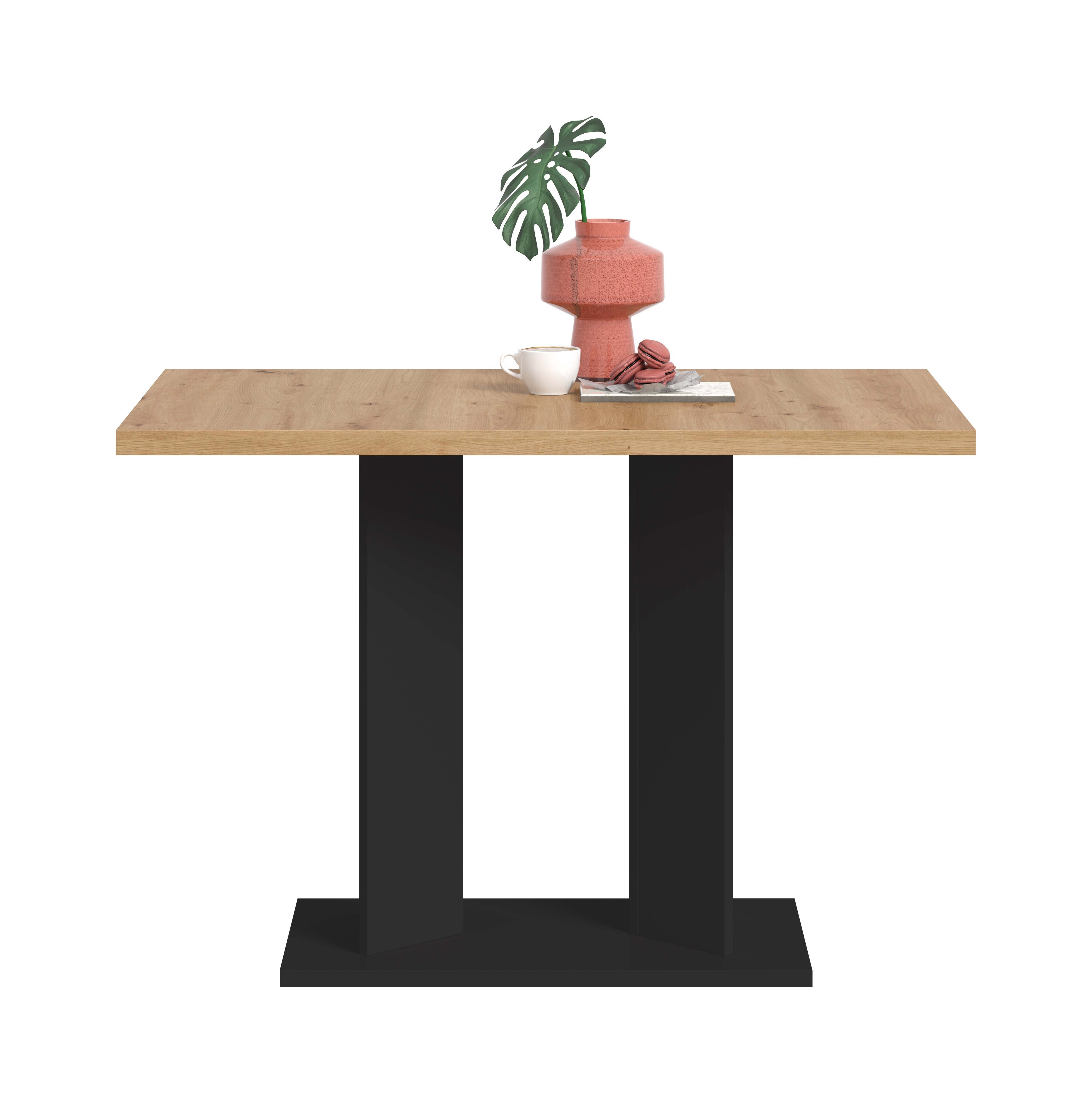 furnling Esstisch Gusto, stabiles Doppelsäulen-Gestell, ummantelte Tischkante, Breite 100 cm