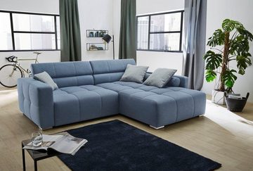 Jockenhöfer Gruppe Ecksofa Salerno L-Form, im Big-Sofa-Style, mit Kopf- bzw. Rückenteilverstellung und Zierkissen