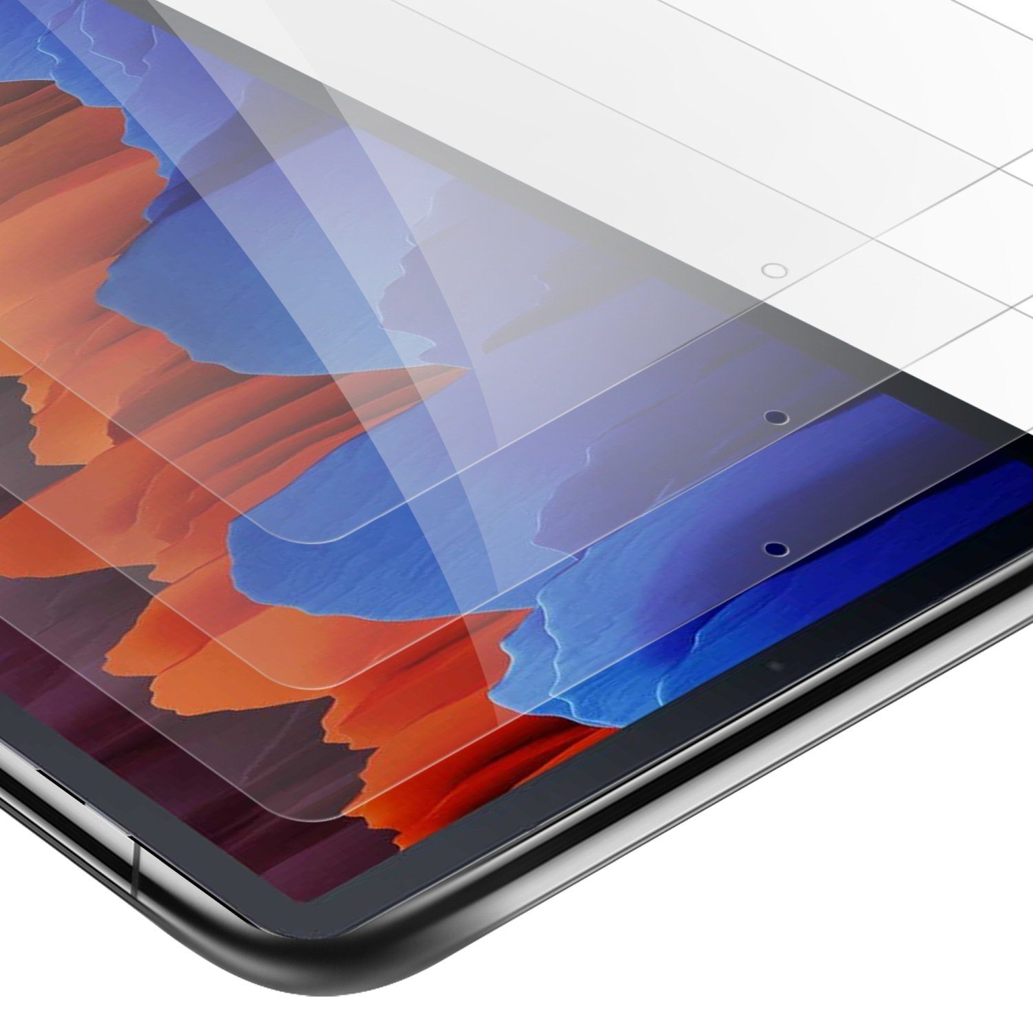 Cadorabo Schutzfolie »3er Pack Tempered Tablet«, (Samsung Galaxy Tab S7 (11  Zoll), 3x Schutzglas Panzer Folie für Samsung Galaxy Tab S7 (11 Zoll)  (Tempered) Display-Schutzglas mit 3D Touch