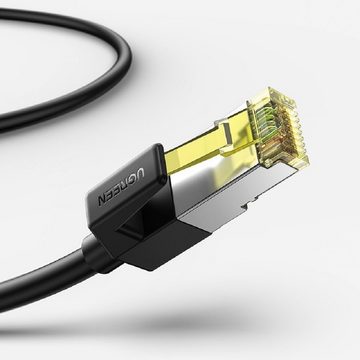 UGREEN Verlängerungskabel RJ45 Cat 7 10000Mbps/10Gbps Internetadapter schwarz LAN-Kabel, (100 cm)