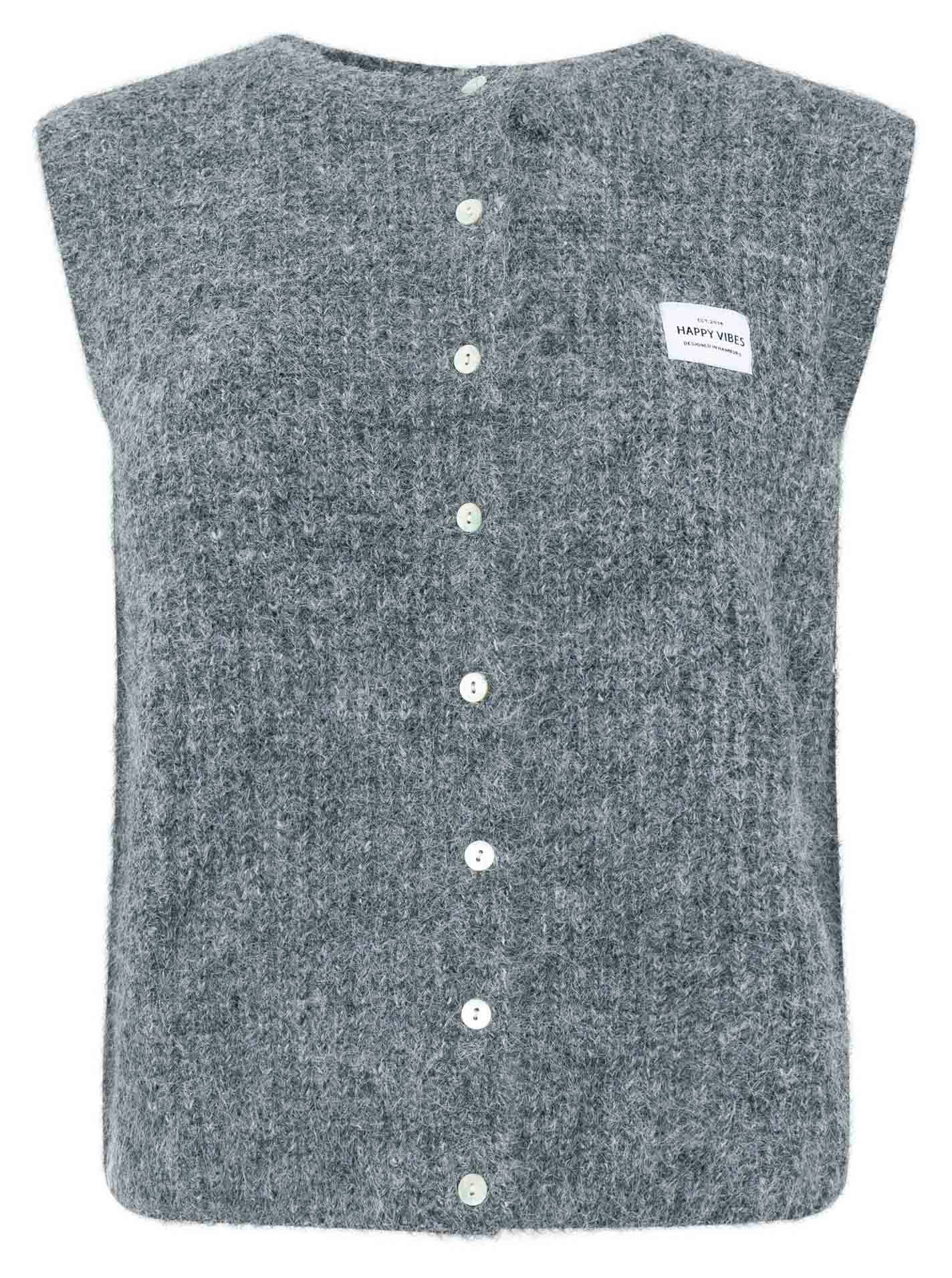 Zwillingsherz Strickweste mit Knöpfen und Patch