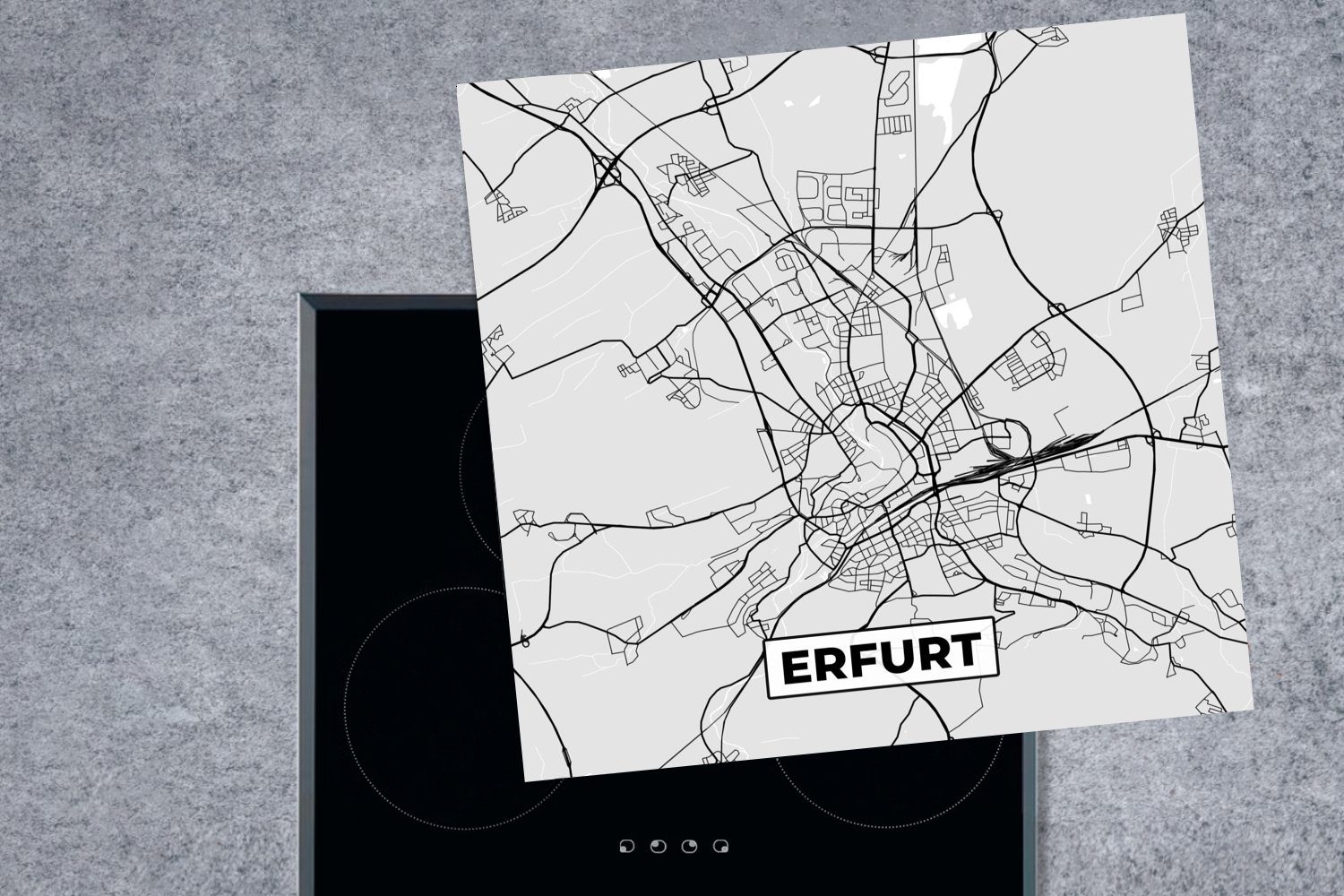 Vinyl, - Deutschland küche Erfurt, Karte (1 für Ceranfeldabdeckung, Herdblende-/Abdeckplatte Karte MuchoWow Arbeitsplatte tlg), cm, - 78x78 -
