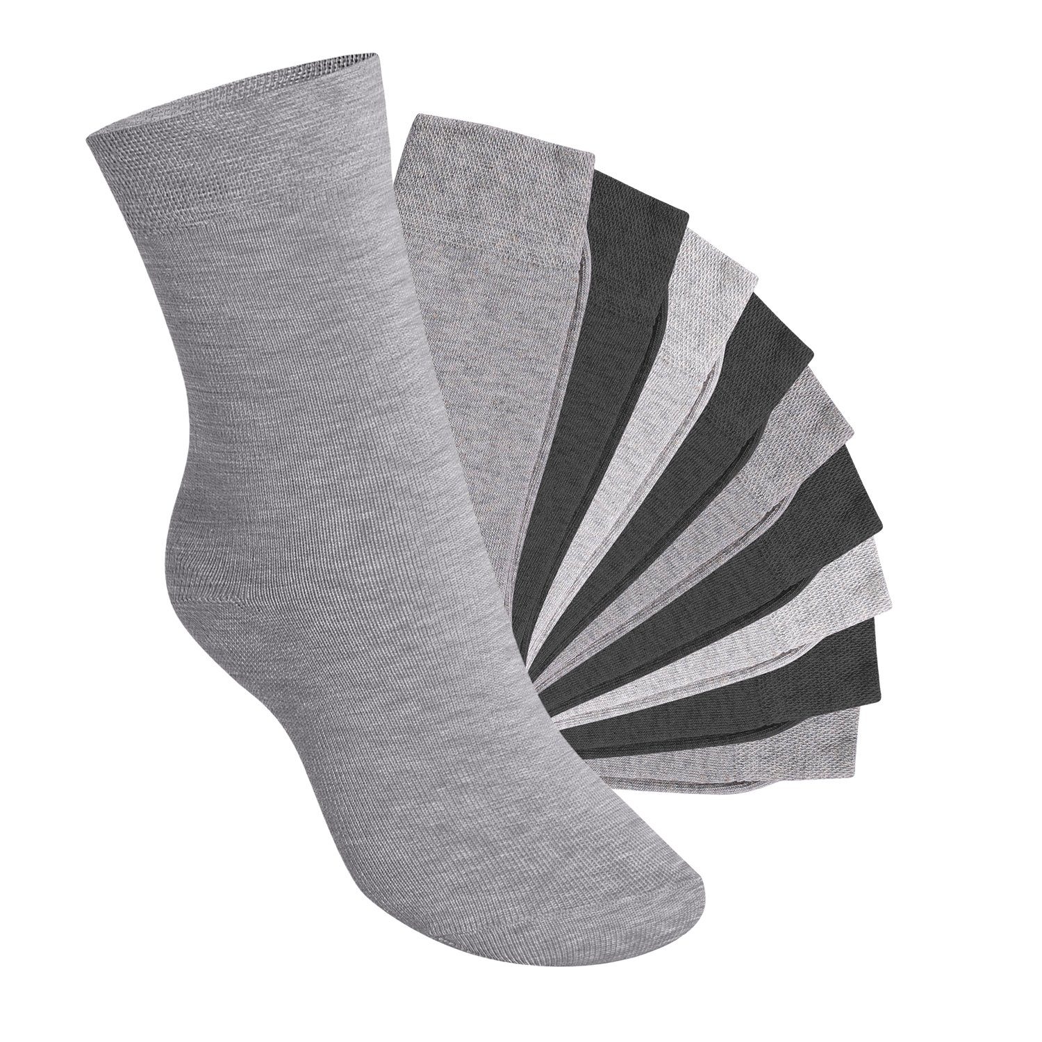 Footstar Basicsocken Everyday! Kinder Socken (10 Paar) für Jungen & Mädchen Classic Grey