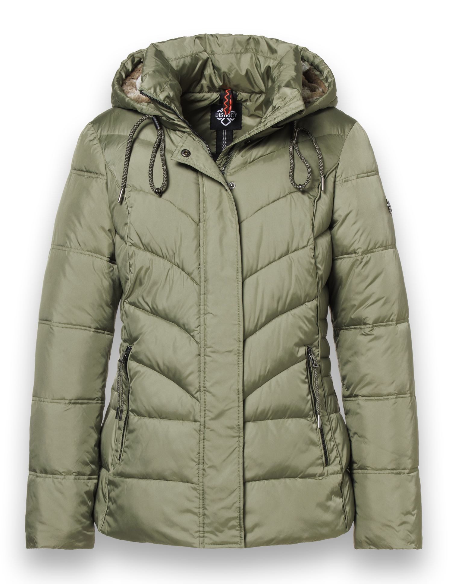 District Winterjacke Montana (mit Kapuze, gefüttert, wasserabweisend) olivegrün Damen