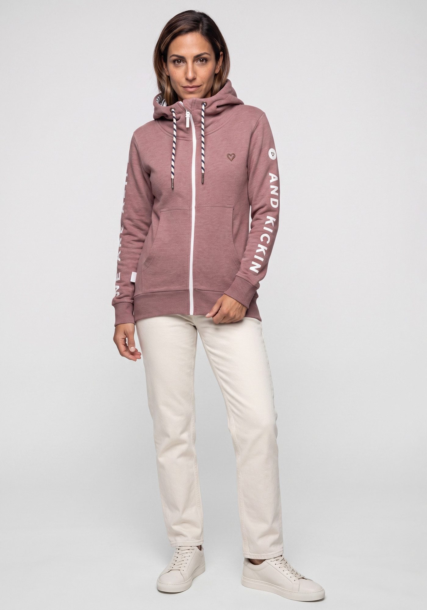 Alife & Kickin Sweatjacke JessyAK A leichte Kapuzensweatjackemit Logo-Schriftzug auf den Ärmeln – Bild 4 von 5