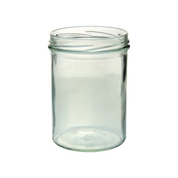 MamboCat Einmachglas 6er Set Sturzglas 435 ml Marmeladenglas Einmachglas Holzdekor Deckel, Glas