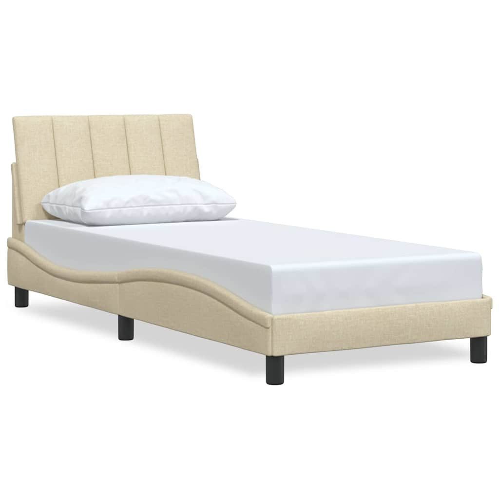 vidaXL Bett Bettgestell ohne Matratze "Hanko" Creme 90x190 cm Stoff günstig online kaufen