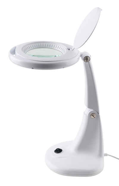 Showlite Lupenlampe LL-3043D LED Tisch-Lupenleuchte, 1,75-fache Vergrößerung, LED fest integriert, Tageslichtweiß, 6W 3 Dioptrien - 30 SMD LEDs - Stabiler Standfuß