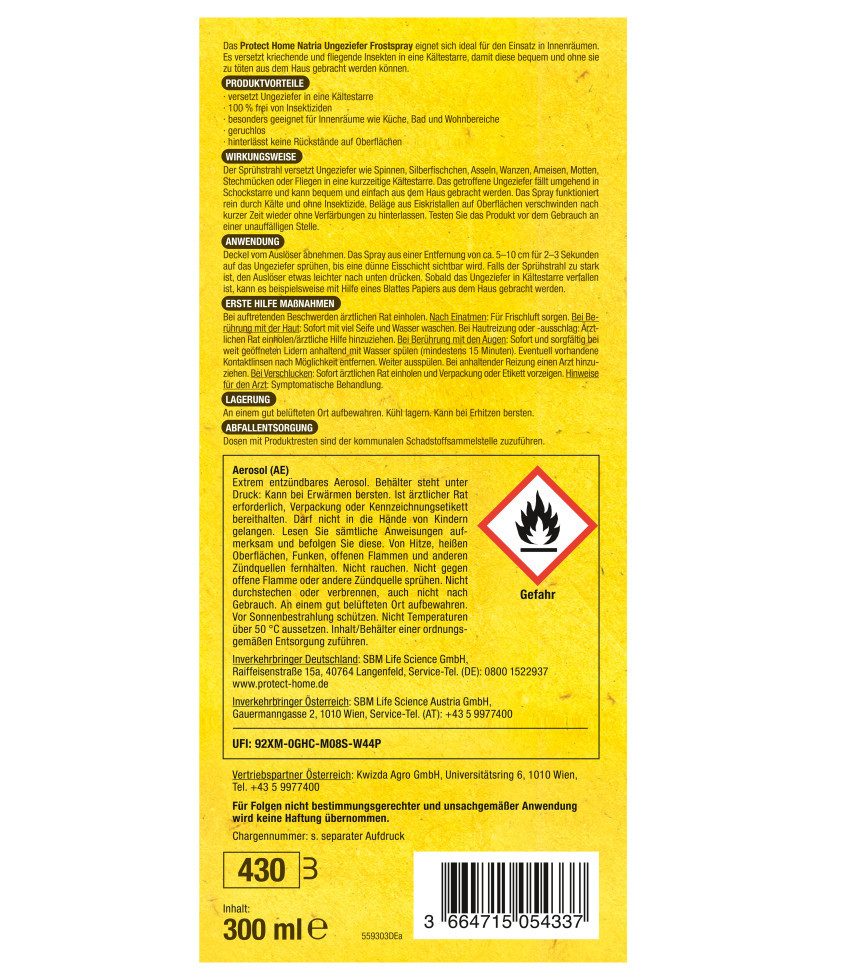 PROTECT Insektenspray Protect Home Natria Frost Ungezieferspray 300 ml, 0.3 l