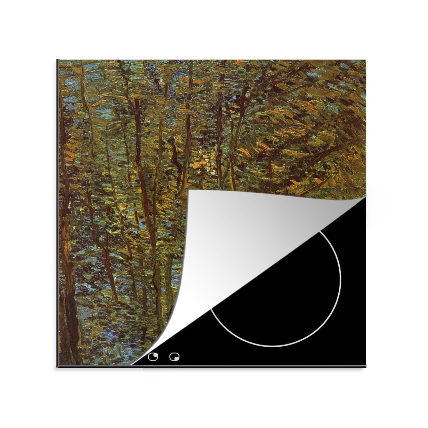 MuchoWow Herdblende-/Abdeckplatte In den Wäldern - Vincent van Gogh, Vinyl, (1 tlg), 78x78 cm, Ceranfeldabdeckung, Arbeitsplatte für küche