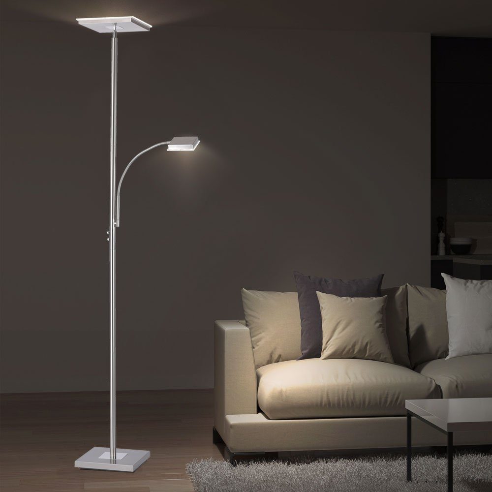 Stehlampe, Warmweiß, verbaut, etc-shop Leuchte fest Wohn LED-Leuchtmittel Zimmer Touch Beleuchtung LED LED Lampe Fluter Steh Decken