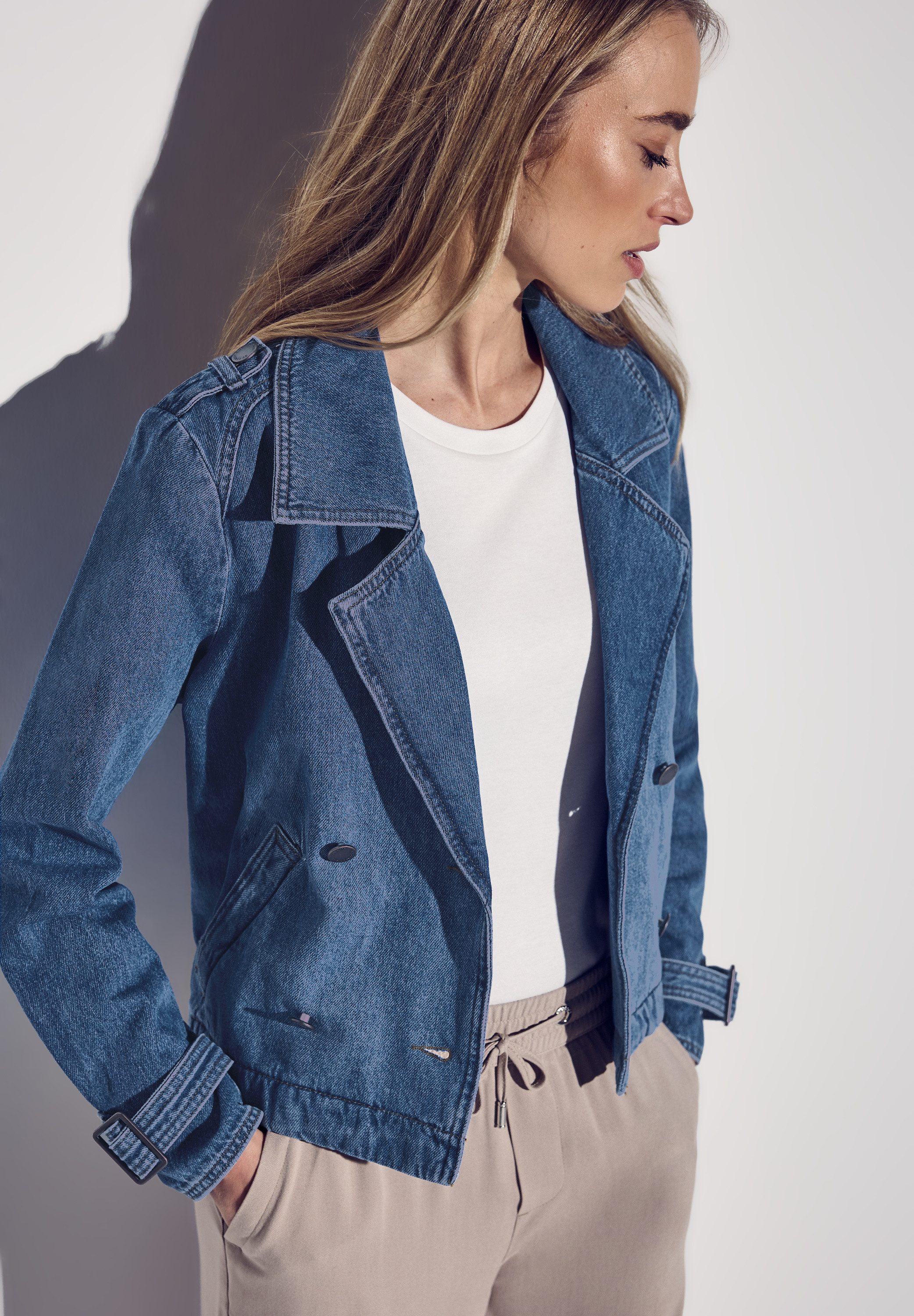 STREET ONE Jeansblazer im Trenchcoat Look günstig online kaufen