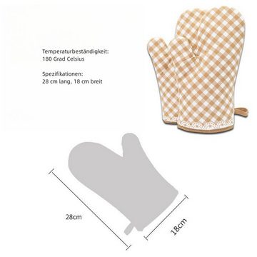 FIDDY Topfhandschuhe Koch-/Back-Anti-Rutsch-Handschuhe, (Mikrowellen-Hitzeschutzhandschuhe), Ofenhitzebeständige Handschuhe.