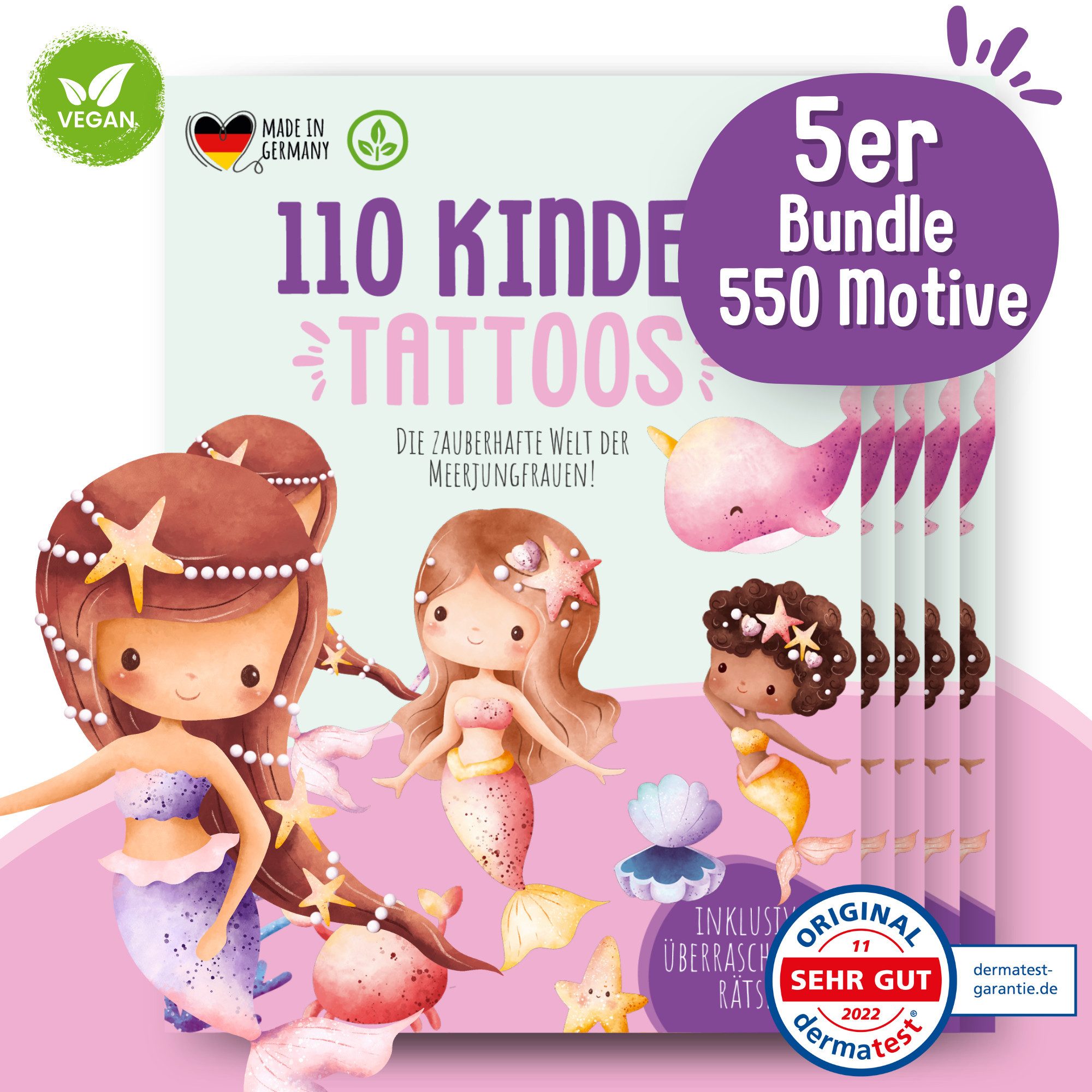 MeinBaby123® Kindertattoo 550 hautfreundliche Hauttattoos für Kinder, Geschenk für Kinder, Mitgebsel Kindergeburtstag, Geschenk Jungs & Mädchen