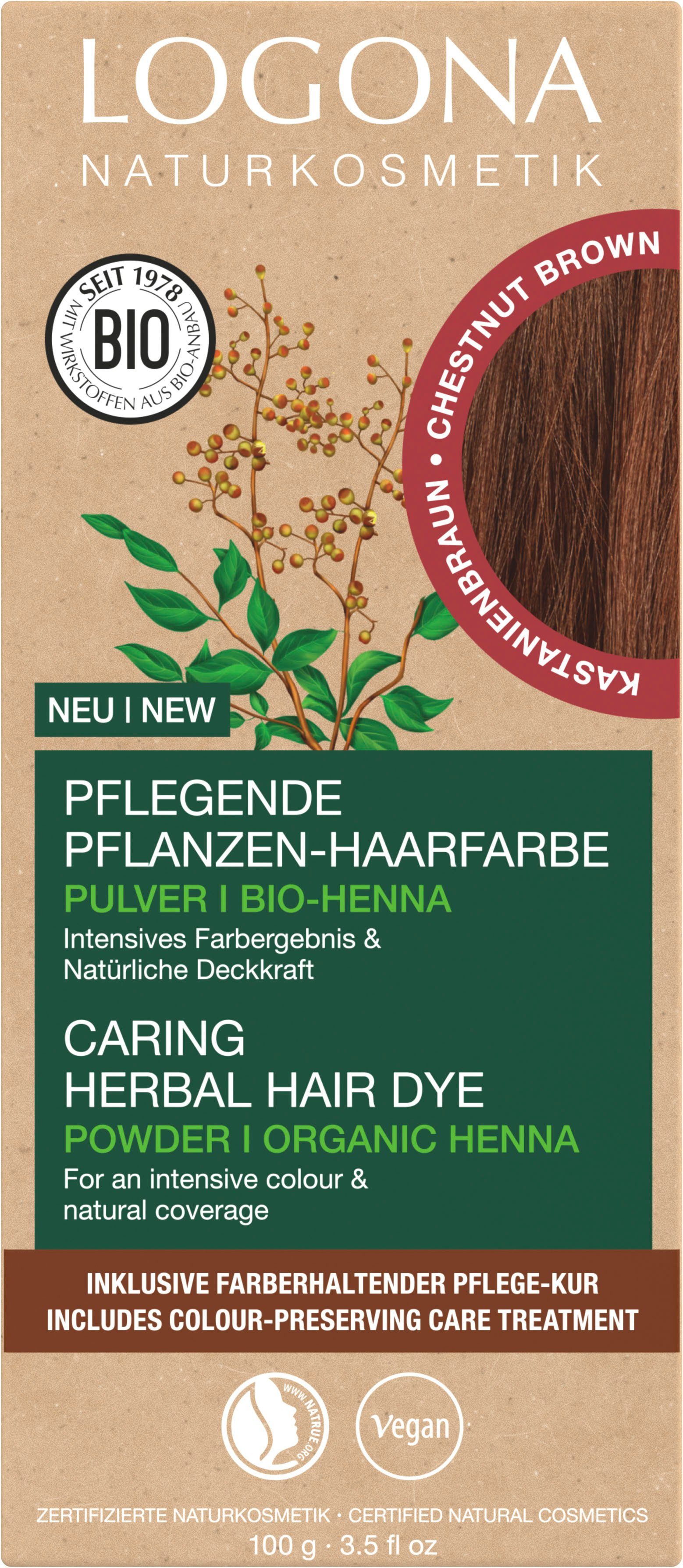 LOGONA Pflanzen-Haarfarbe 07 Pulver Kastanienbraun Haarfarbe