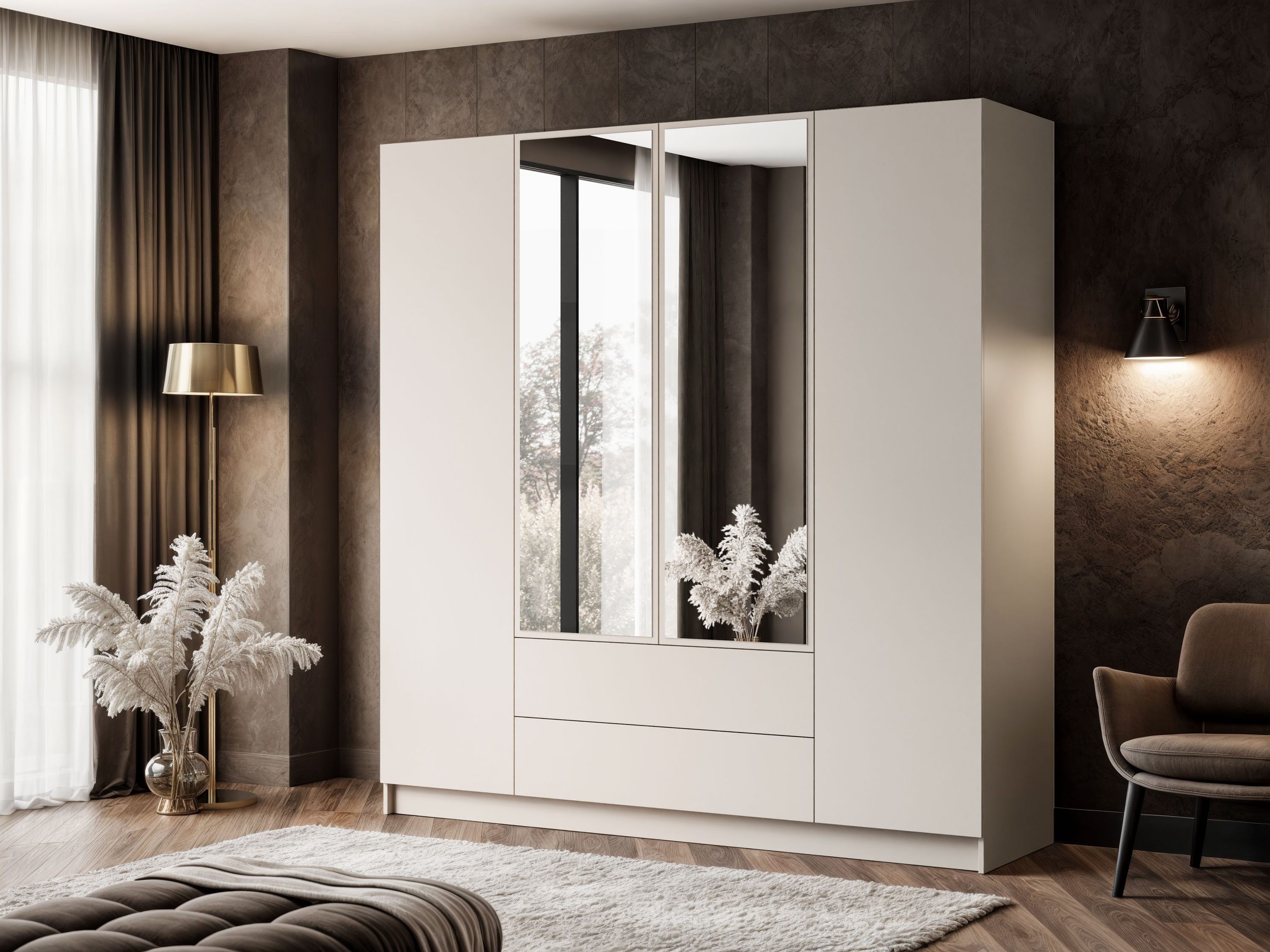 Lookway Kleiderschrank AUREL 4D2SZ KASCHMIR mit Schubladen günstig online kaufen