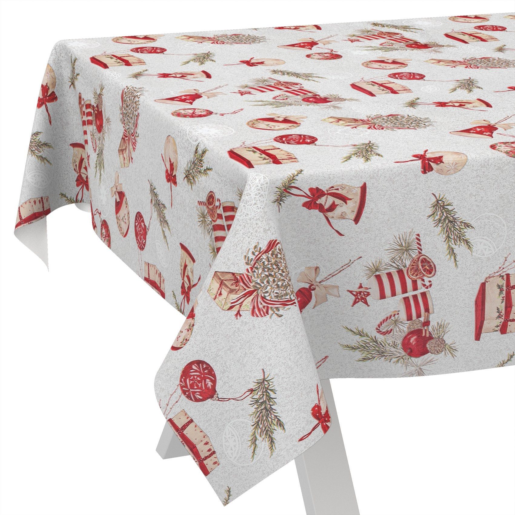 ANRO Tischdecke Wachstuch abwaschbar Weihnachtsschmuck Tischwäsche (Einzels günstig online kaufen