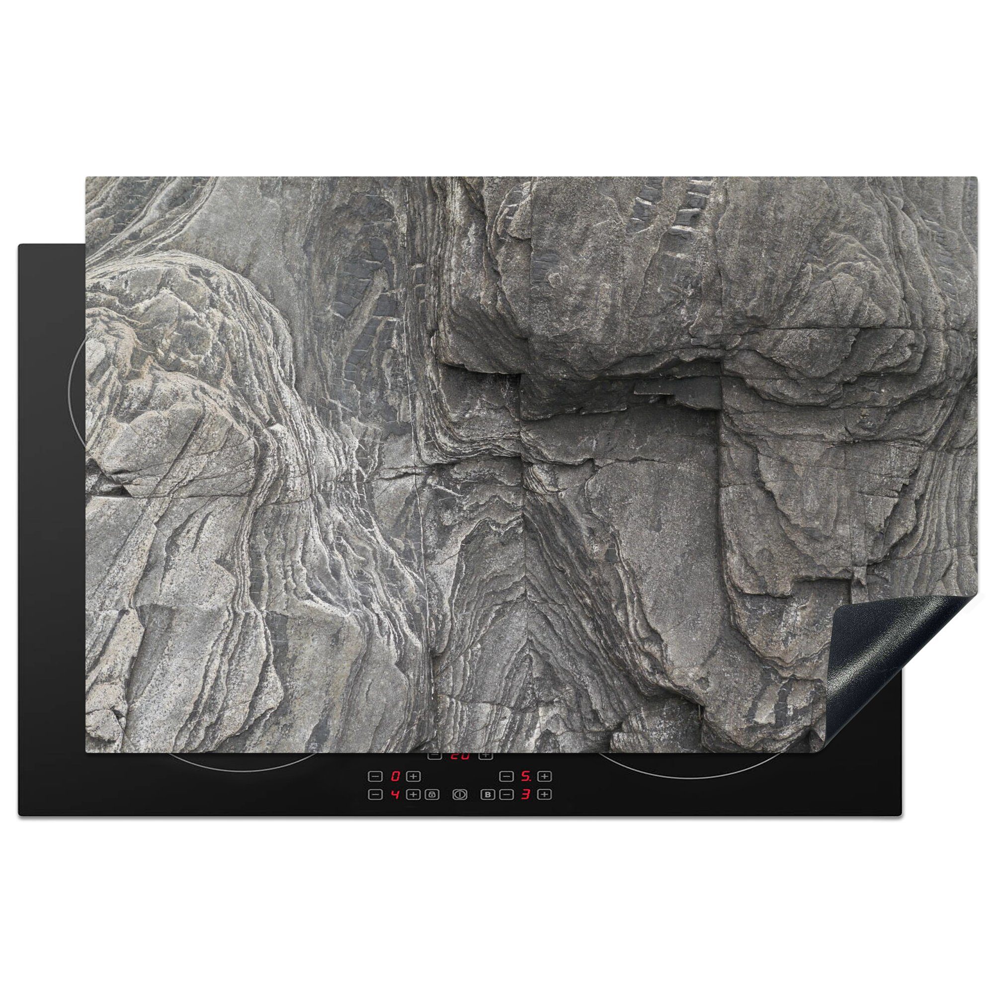 MuchoWow Herdblende-/Abdeckplatte Felsen - Steine - Natur, Vinyl, (1 tlg), 81x52 cm, Induktionskochfeld Schutz für die küche, Ceranfeldabdeckung