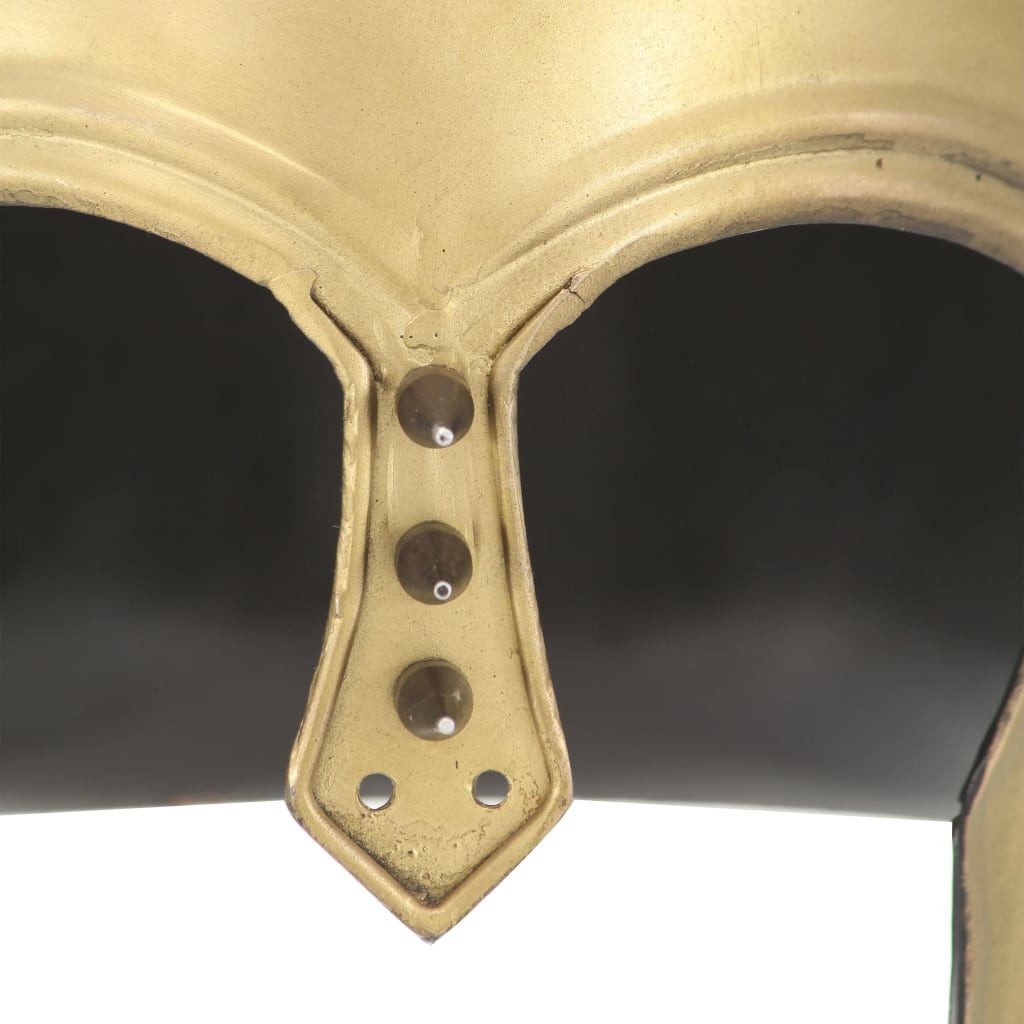 vidaXL Ritter-Kostüm Griechischer Krieger-Helm Antik Replik für LARP Messing Stahl