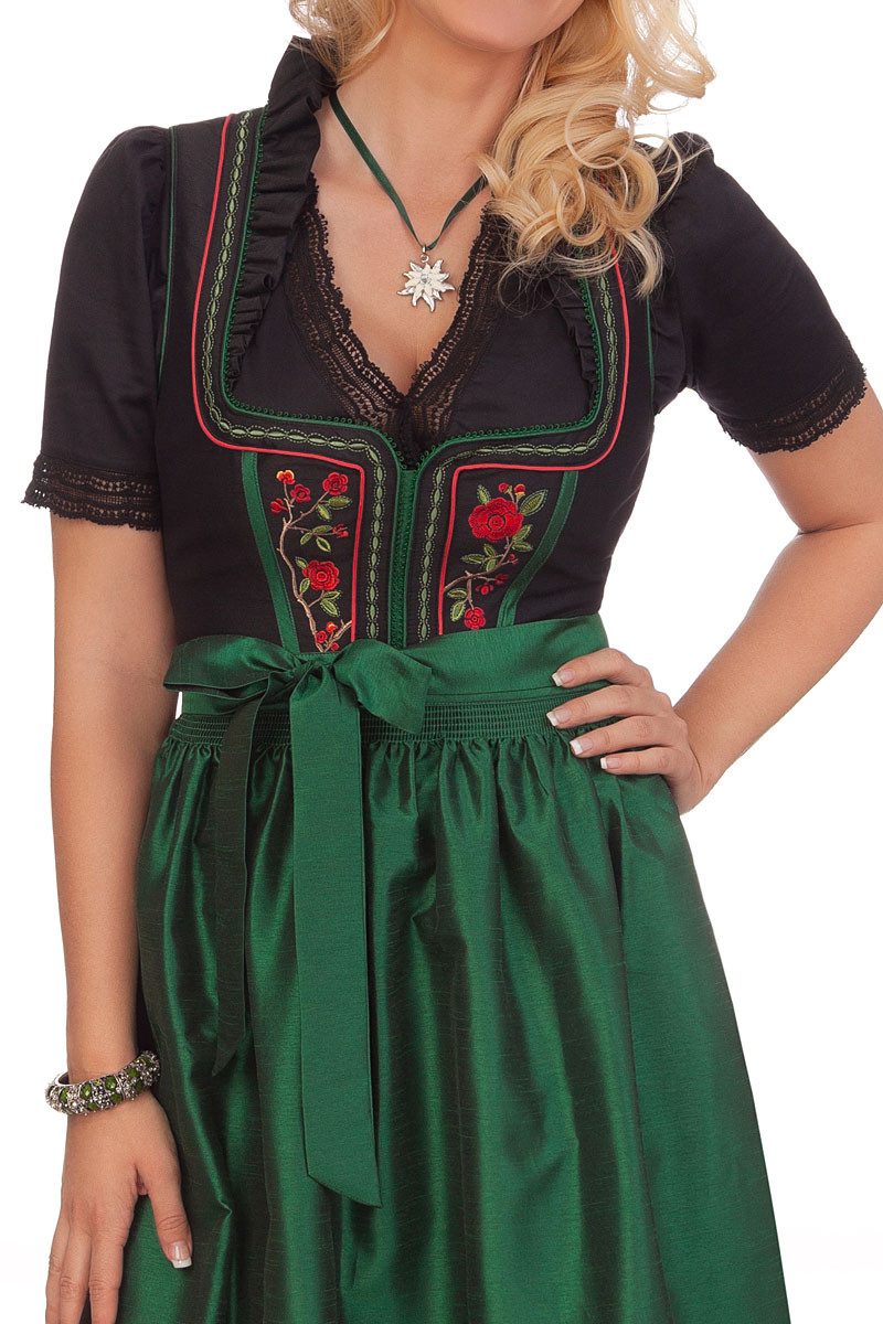 Spieth & Wensky Dirndl Dirndl lang 2tlg. - WINCHESTER - flaschengrün, beere – Bild 4 von 5