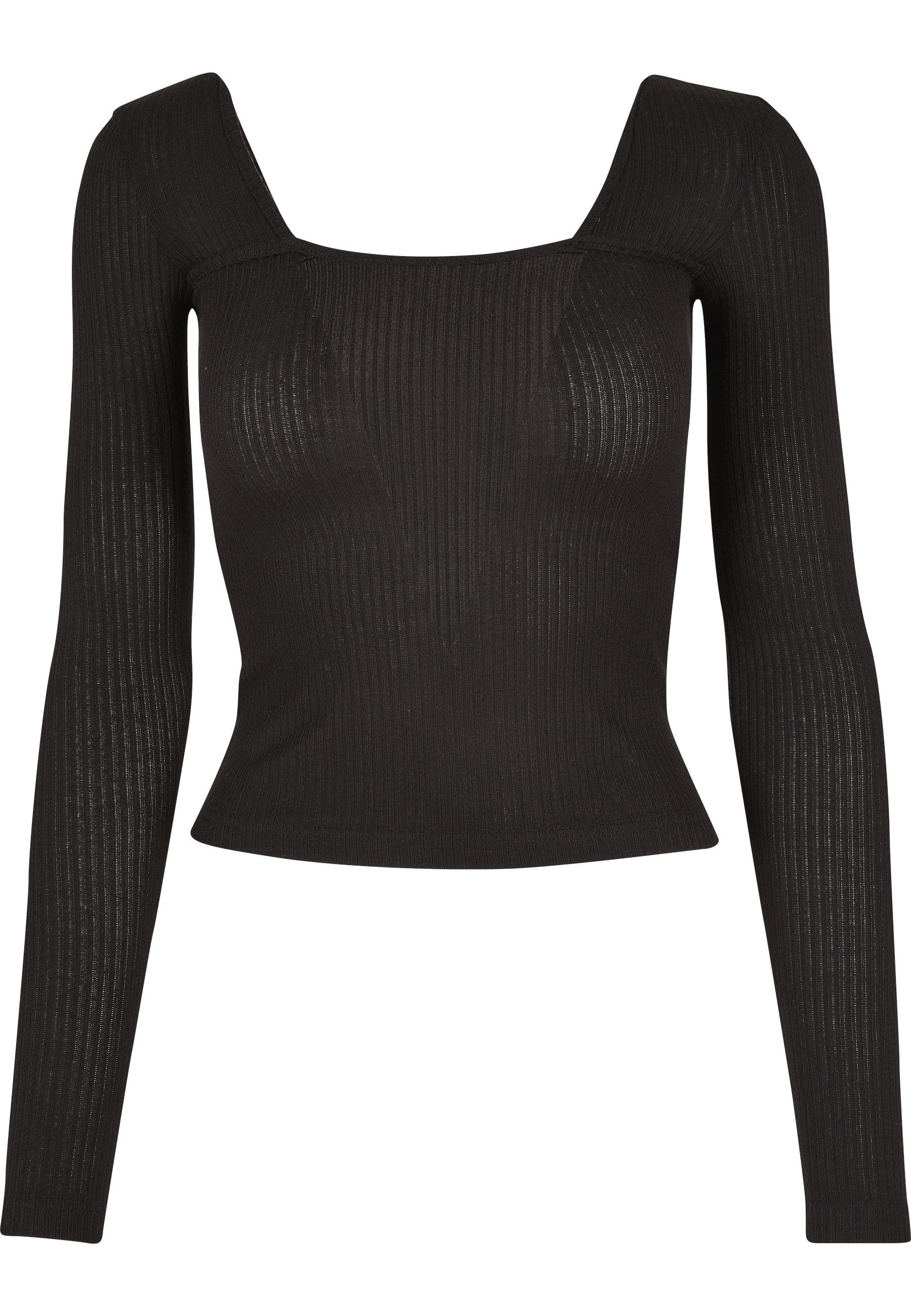 Langarmshirt Urban Classics Damen Ladies Rib Squared Neckline Longsleeve