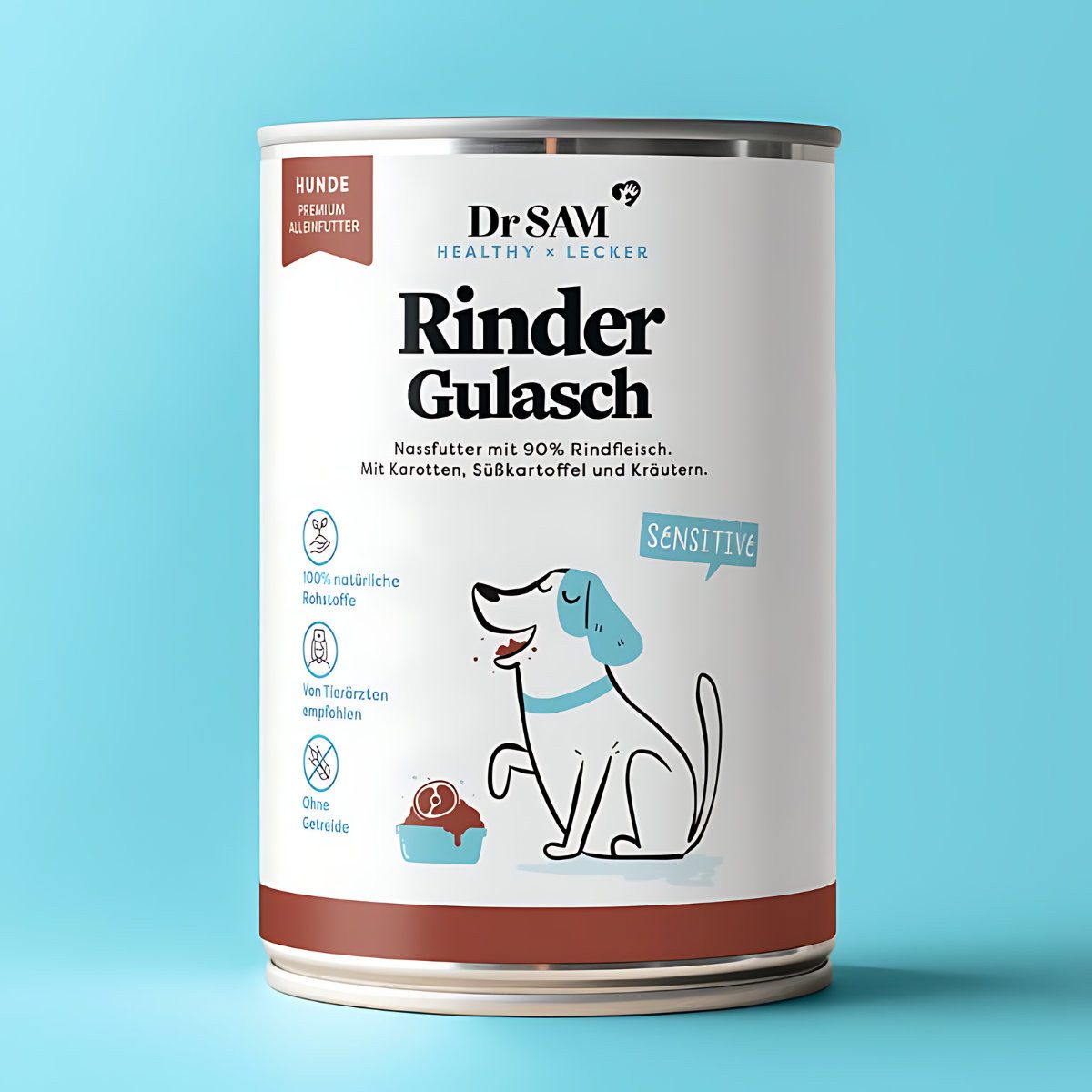 Dr. SAM Rinder Gulasch 400 g, Nassfutter für: Hund