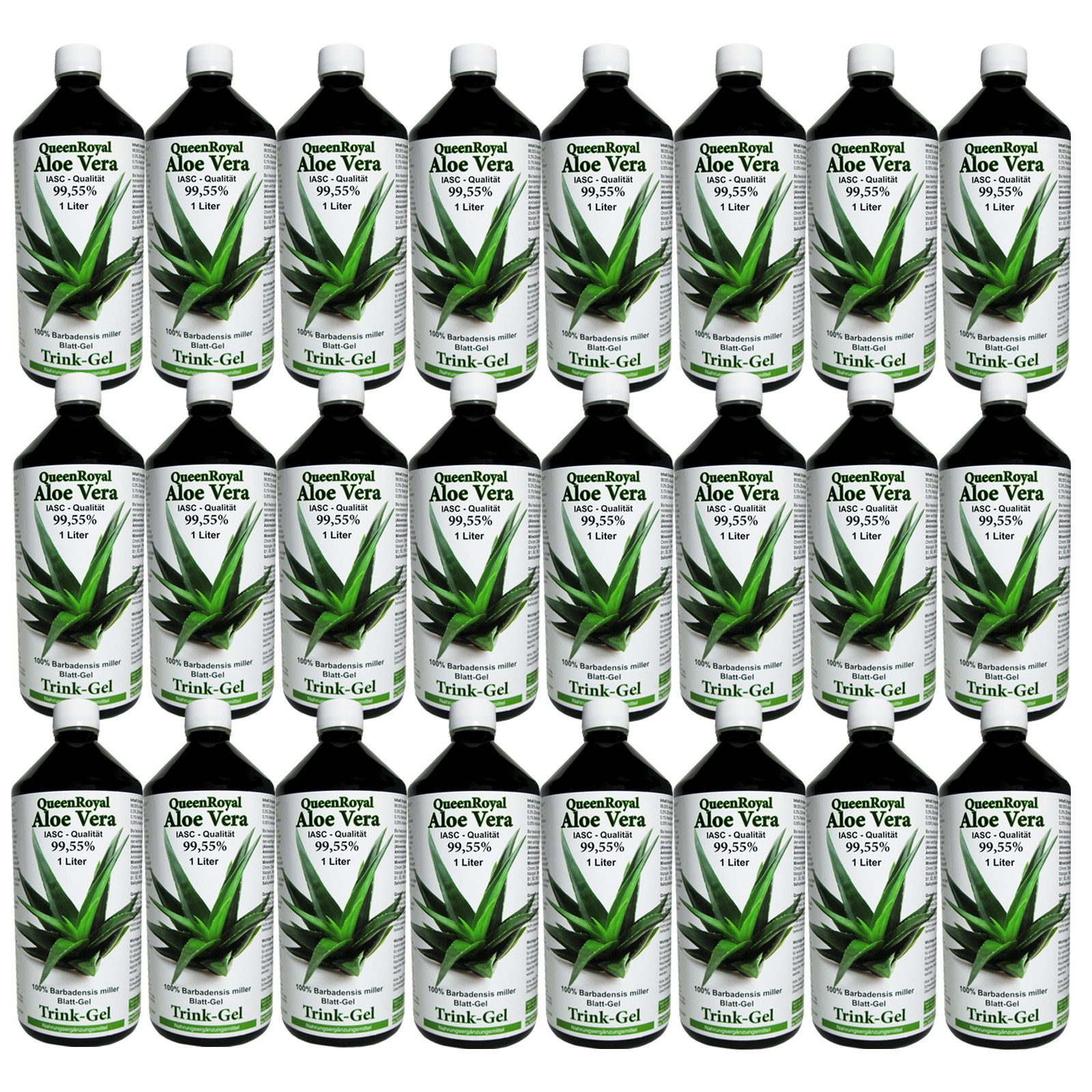 QueenRoyal Aloe Vera 99.55 % Natur pur Barbadensis Miller Getränk Blattgel Trink Gel, 24000 ml, Art. 30039 W