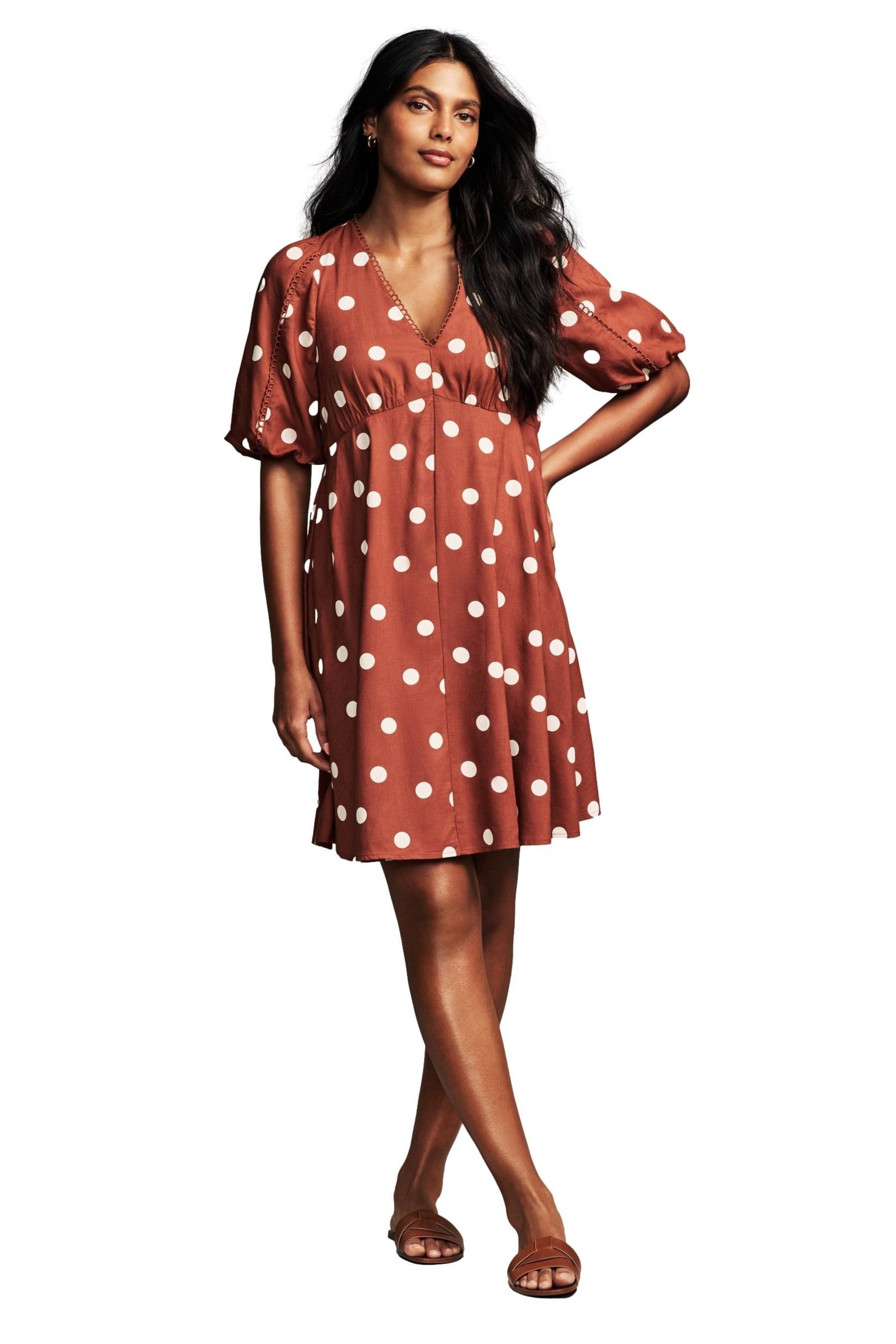 LAURA ASHLEY Minikleid Laura Ashley Minikleid mit Spitze und Ballonärmeln ( günstig online kaufen