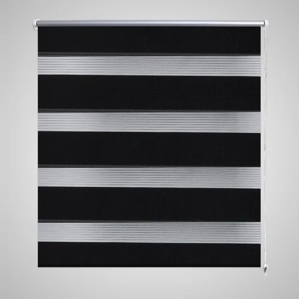 Vorhang Rollladenvorhang,Doppelrollo 60 x schwarz 120 cm vidaXL weiß