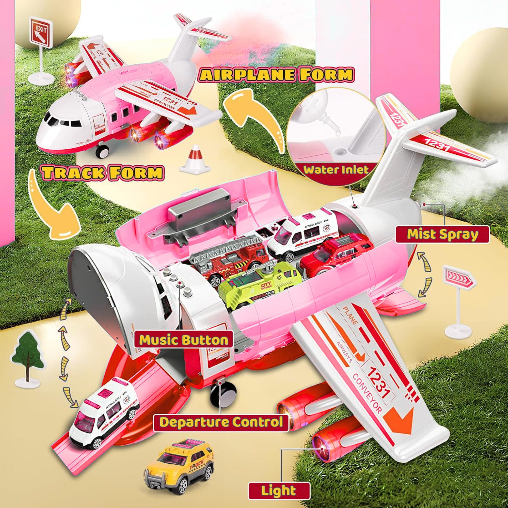 Vivitar Spielzeug-Flugzeug mit Lichtern, Geräuschen, Sprühfunktion und 12-t günstig online kaufen