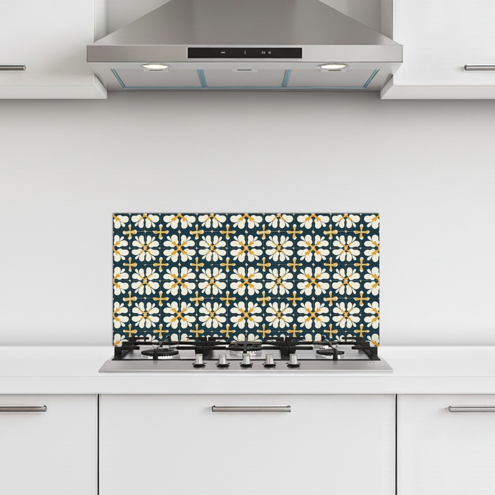 KitchenYeah Küchenrückwand selbstklebend (keine Folie) Motiv - Fliese - Ockergelb, (1-tlg), Küchenrückwand, Spritzschutz, Kitchen, 60x30 cm