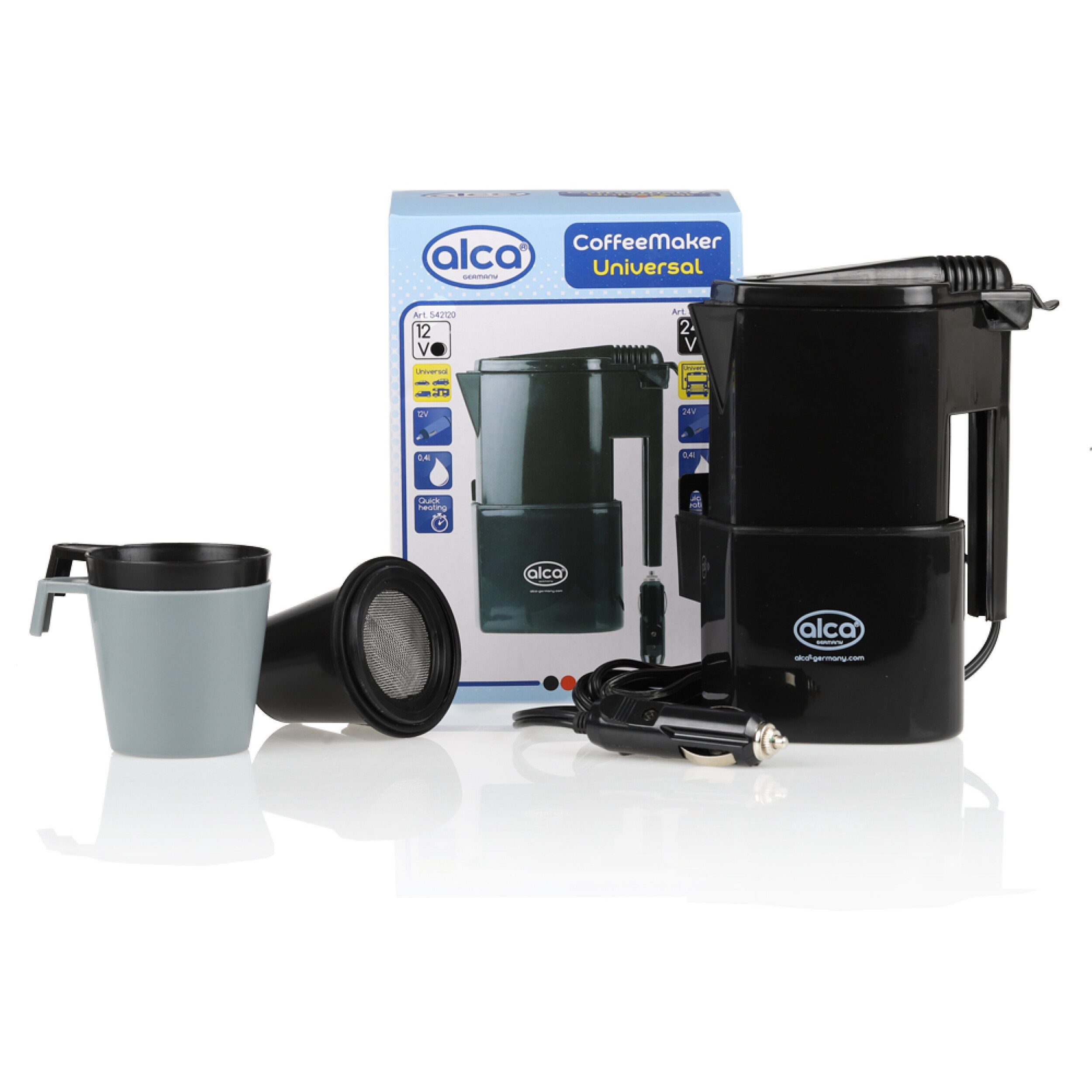 alca Reise-Wasserkocher Coffee Maker Heißwasser Bereiter 12 V, 0.4 l, 120 W