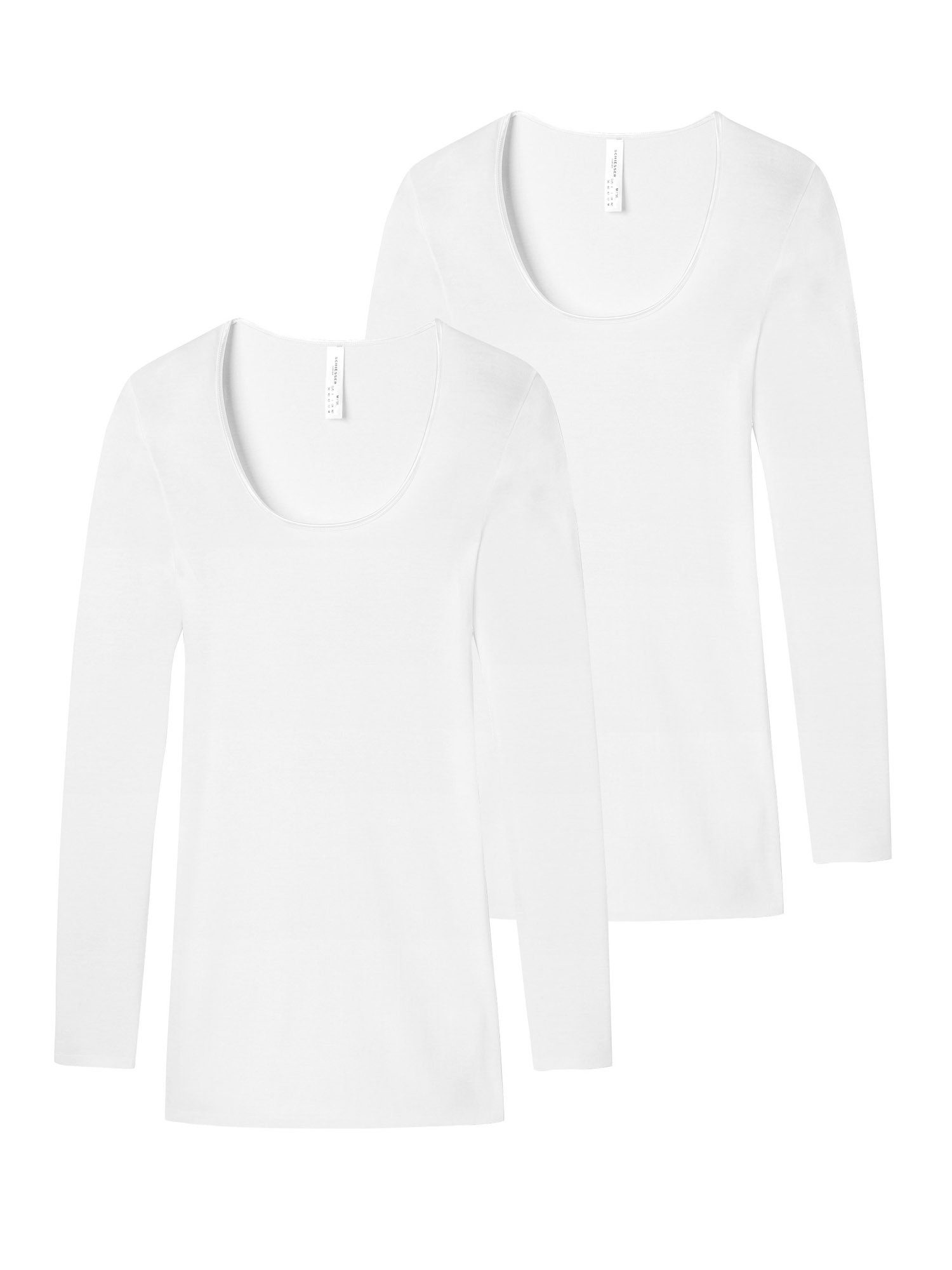 Schiesser Longsleeve Feinripp - Luxury (2-tlg) unterhemd shirt langarm